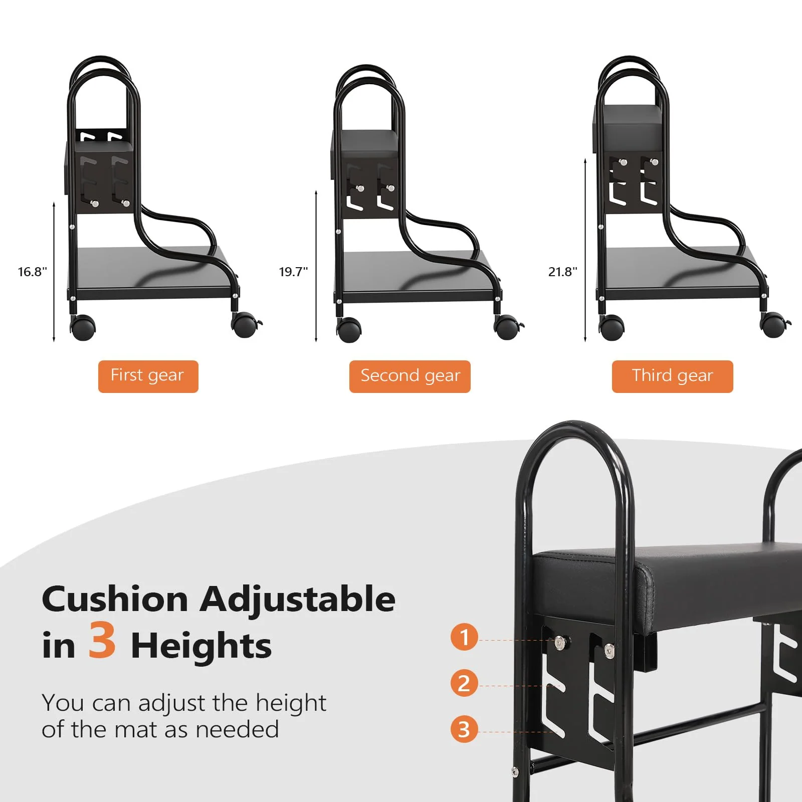 OmySalon SFBC Portable Adjustable Height Pedicure Foot Bath Trolley Cart - Image 4