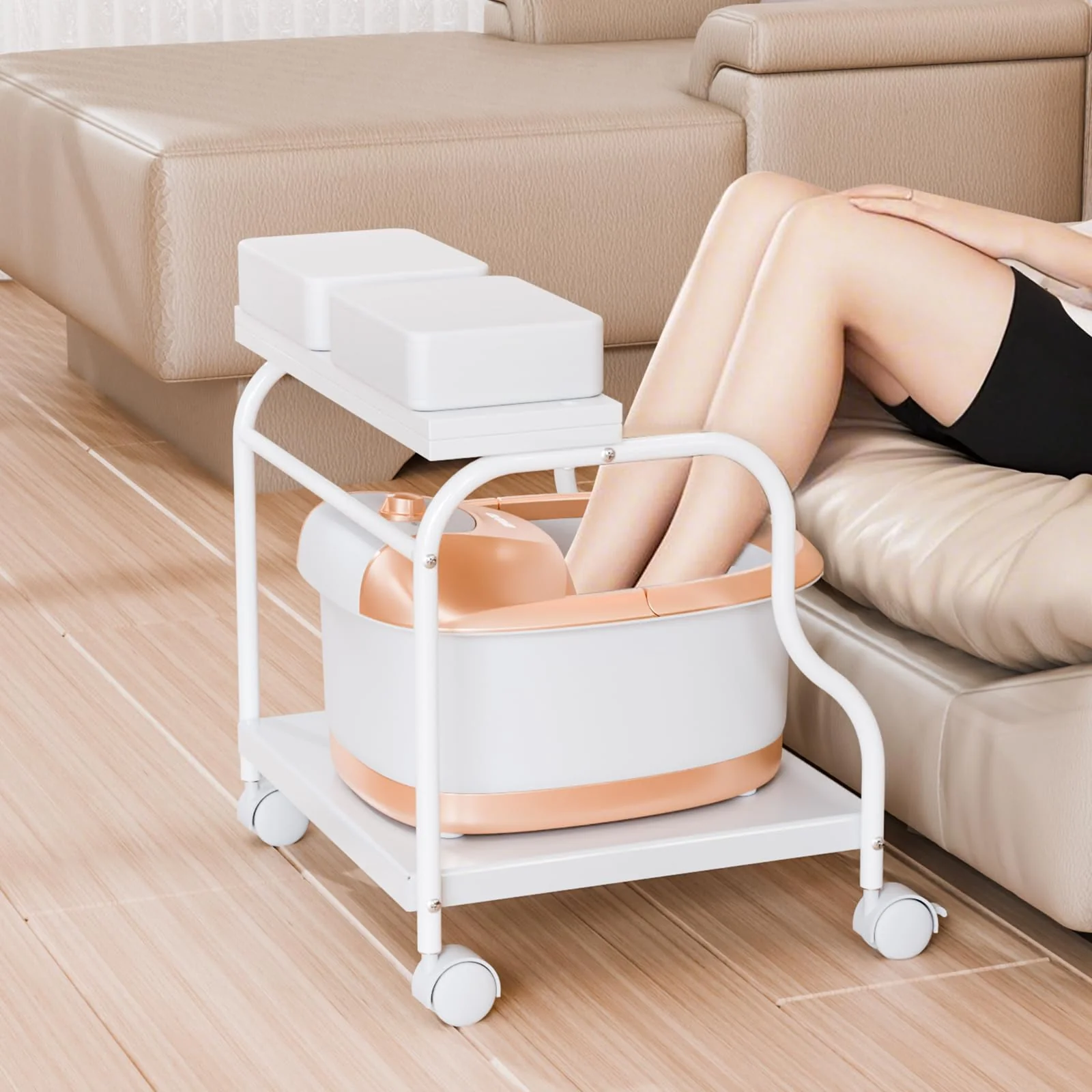 OmySalon SFBCM Portable Foot Bath Pedicure Trolley Cart with Foldable Board - Image 10