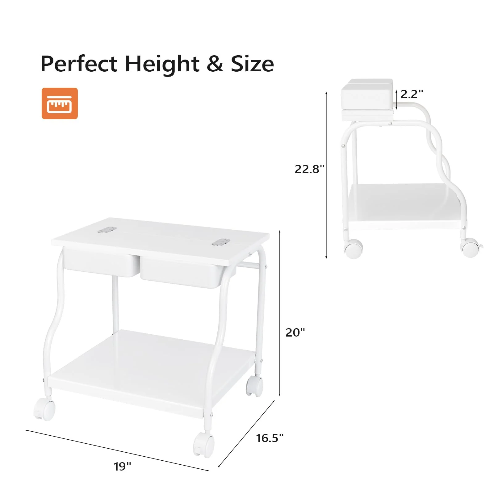 OmySalon SFBCM Portable Foot Bath Pedicure Trolley Cart with Foldable Board - Image 18