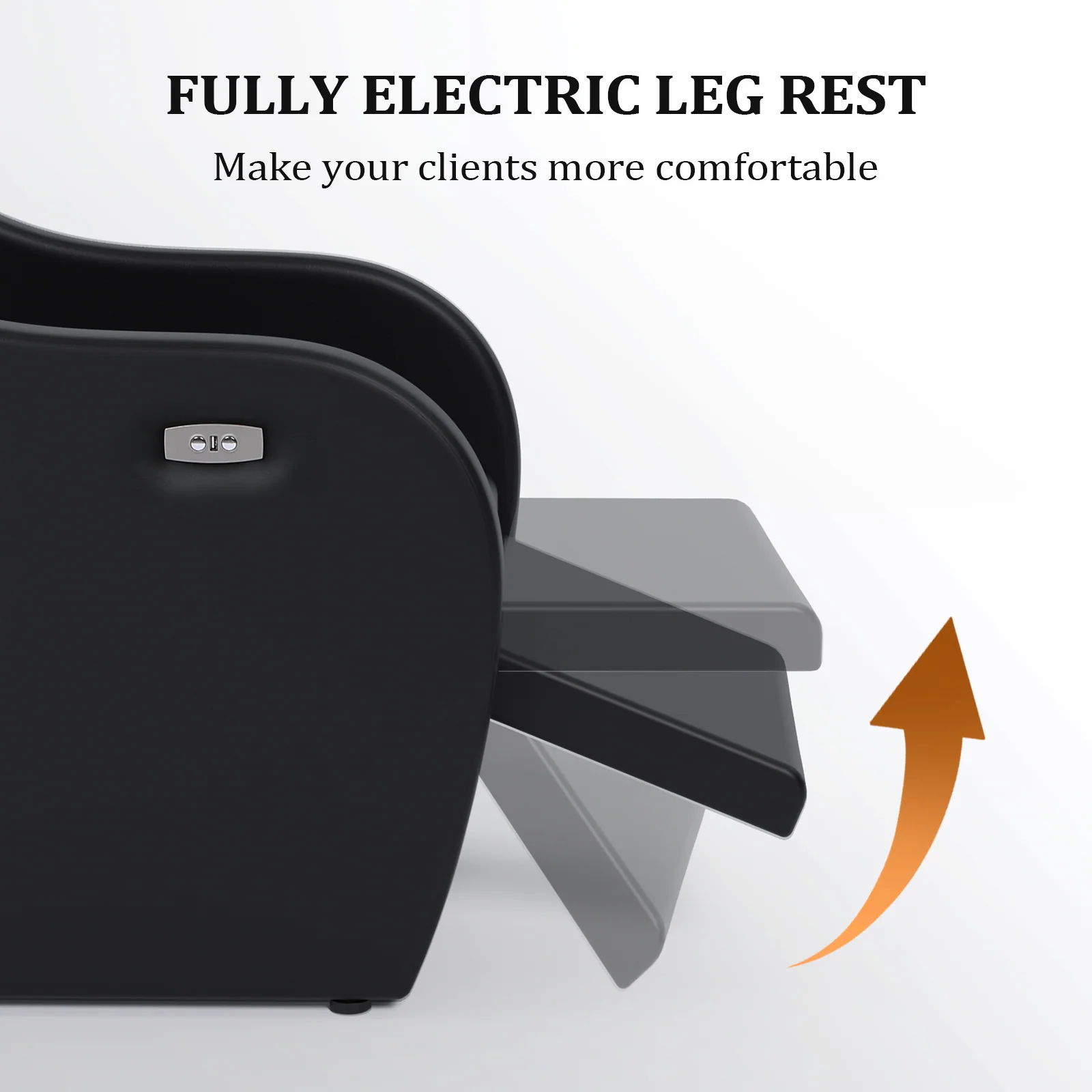 OmySalon BU1211 Electric Shampoo Bowl and Chair Backwash Unit with Reclining Legrest & Tilting Porcelain Shampoo Sink - Image 7