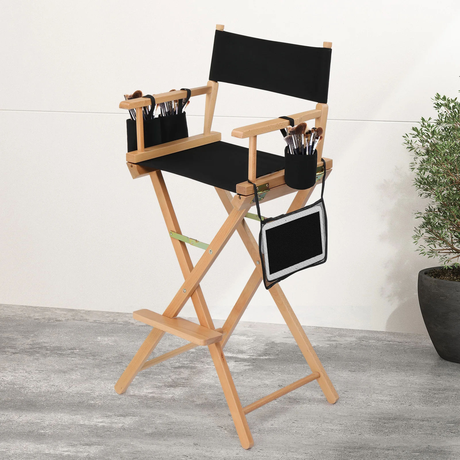 OmySalon Upgraded 31in Director Chair Folding Artist Makeup Chair with Storage Side Bags Replacement Cover Canvas - Image 16