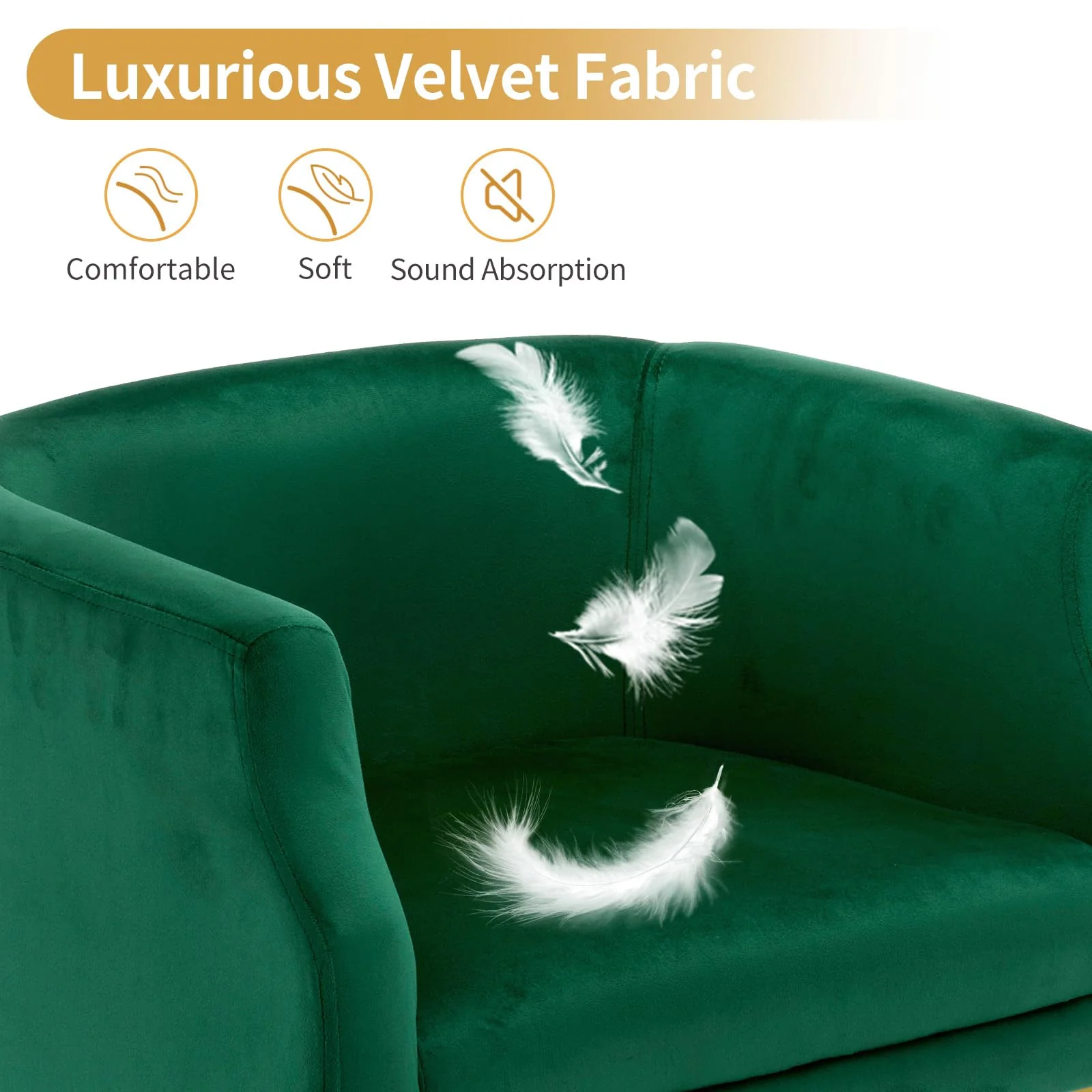 OmySalon Velvet Vanity Manicure Chair Chair with High Gold Metal Support & Comfotable Armrest - Image 15