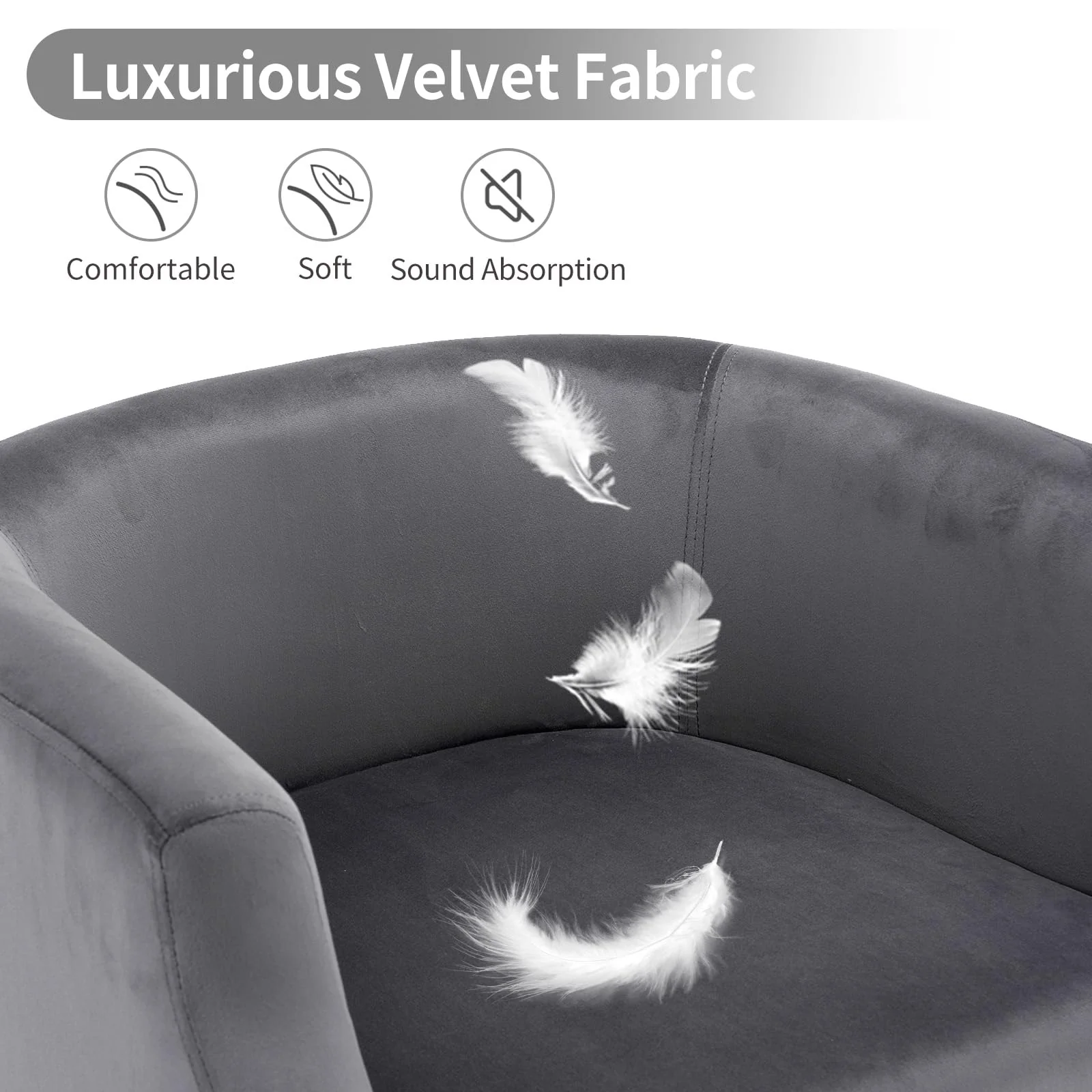 OmySalon Velvet Vanity Manicure Chair Chair with High Gold Metal Support & Comfotable Armrest - Image 24