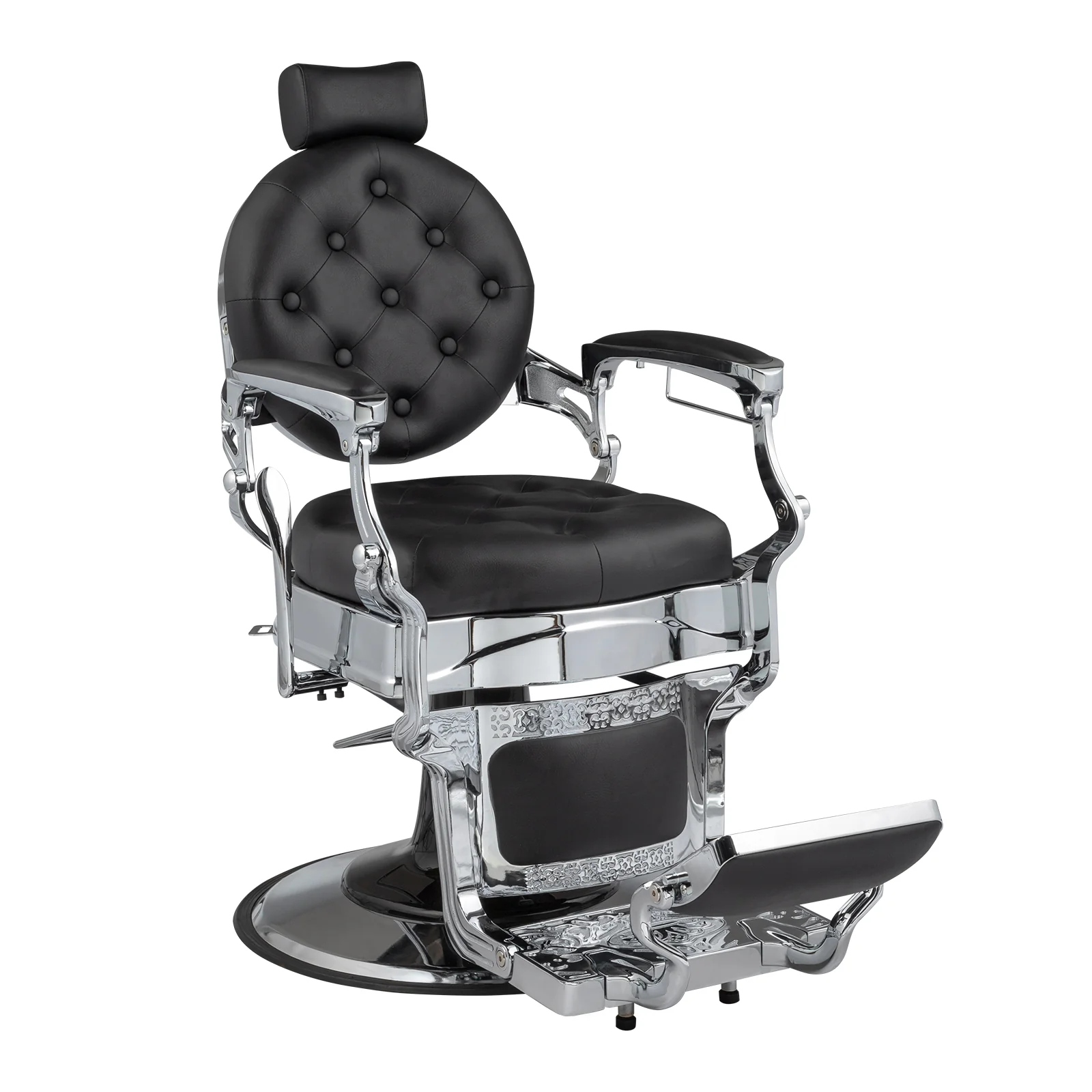 OmySalon BC1602 Vintage Style Heavy Duty Hydraulic Recline Barber Chair - Image 3