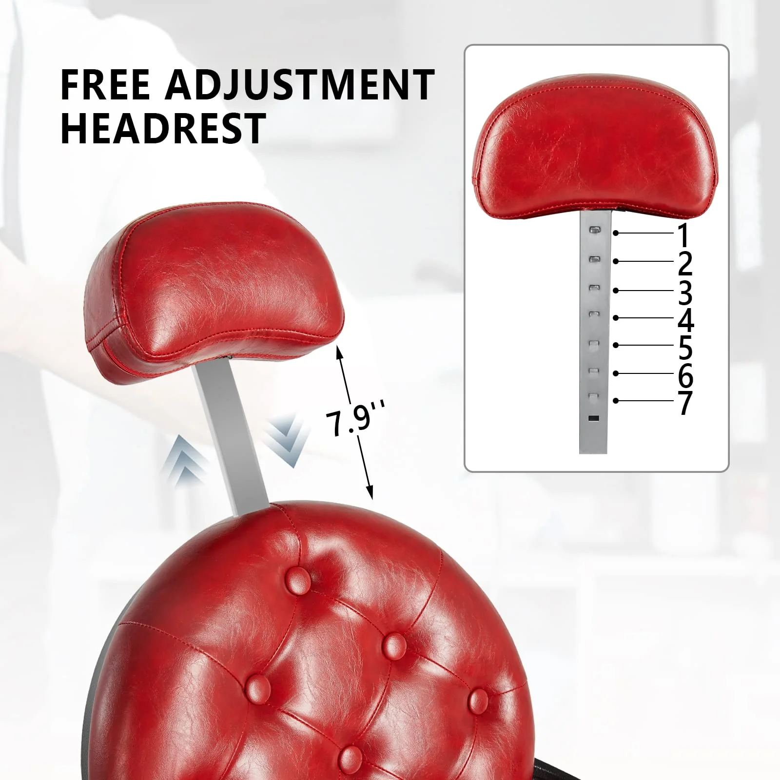 OmySalon BC1101 Vintage Style Heavy Duty Hydraulic Recline Barber Chair - Image 37