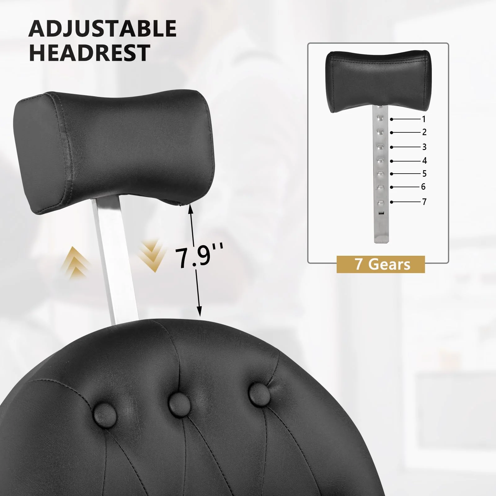OmySalon BC1601 Vintage Style Heavy Duty Hydraulic Recline Barber Chair - Image 18