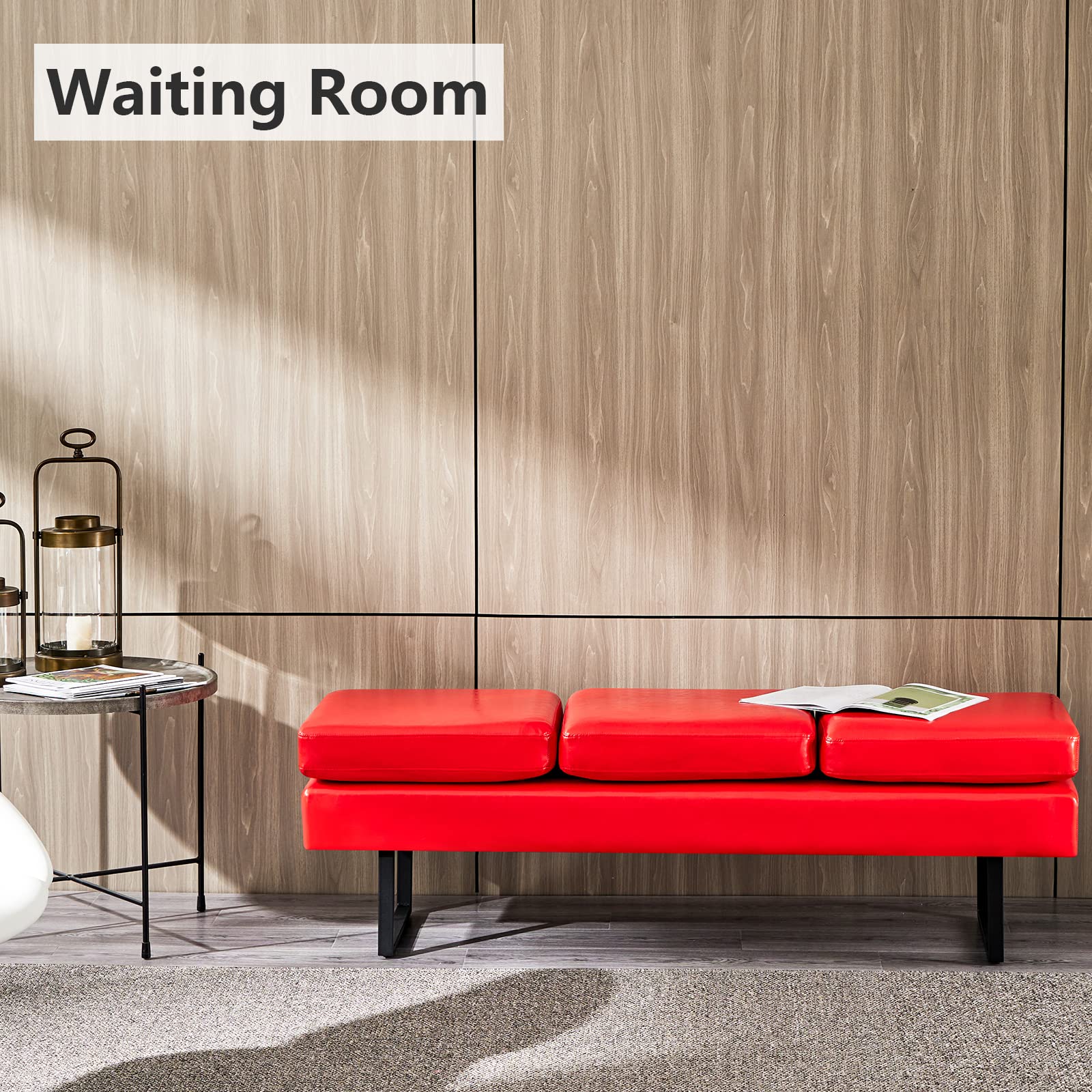 OmySalon WB Modern Reception Waiting Room Bench Chair with Thickened Iron Leg for Beauty Barber Salon SPA Office - Image 10