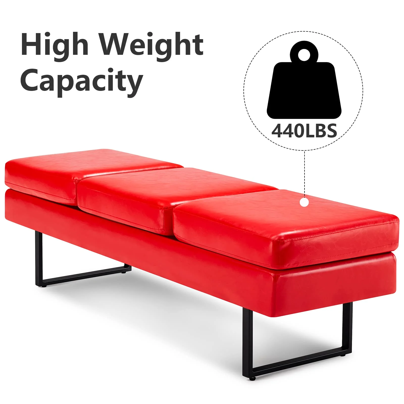 OmySalon WB Modern Reception Waiting Room Bench Chair with Thickened Iron Leg for Beauty Barber Salon SPA Office - Image 13