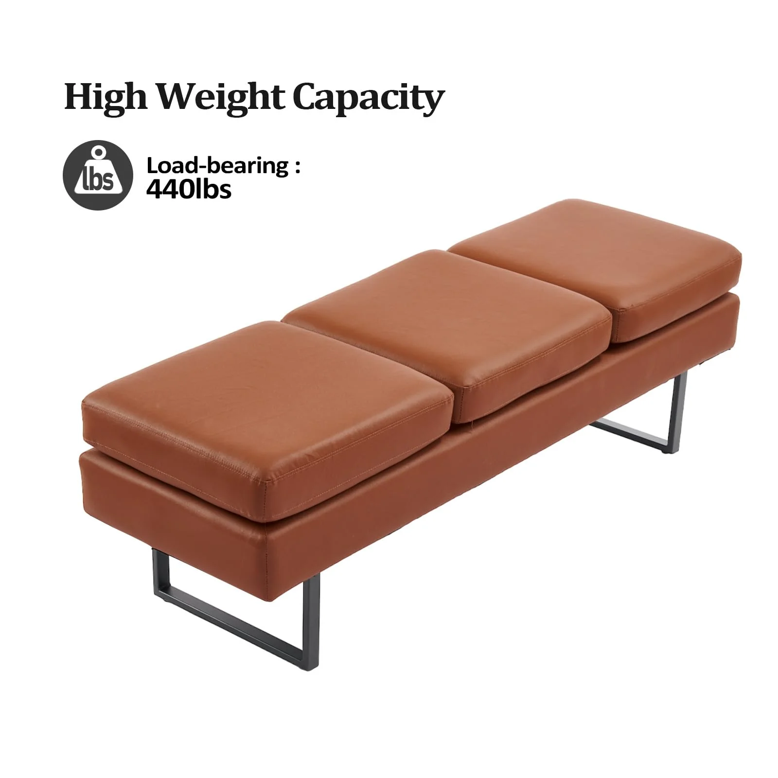 OmySalon WB Modern Reception Waiting Room Bench Chair with Thickened Iron Leg for Beauty Barber Salon SPA Office - Image 22