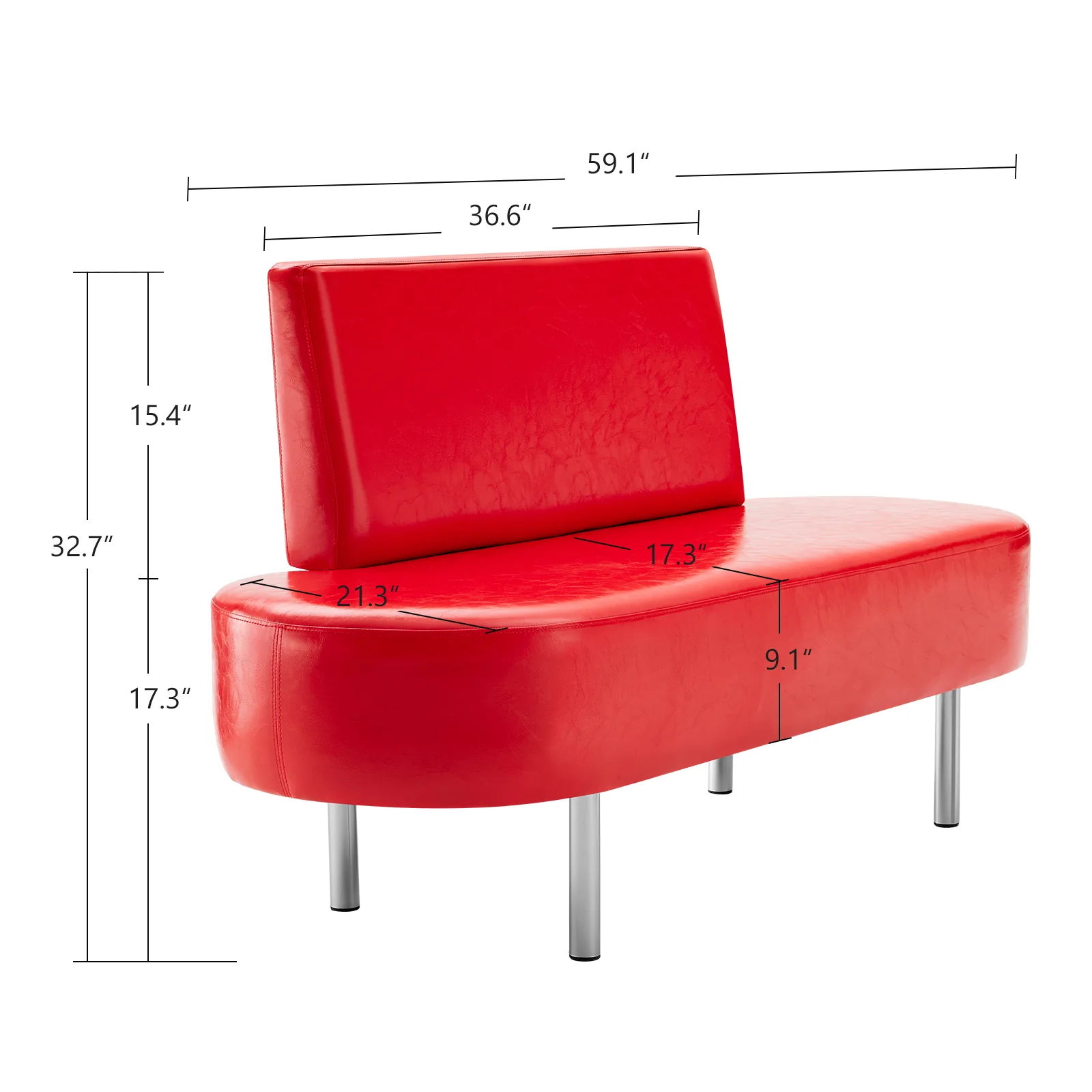OmySalon WBWB Modern Reception Waiting Room Bench Chair with Backrest for Beauty Barber Salon SPA Office - Image 12