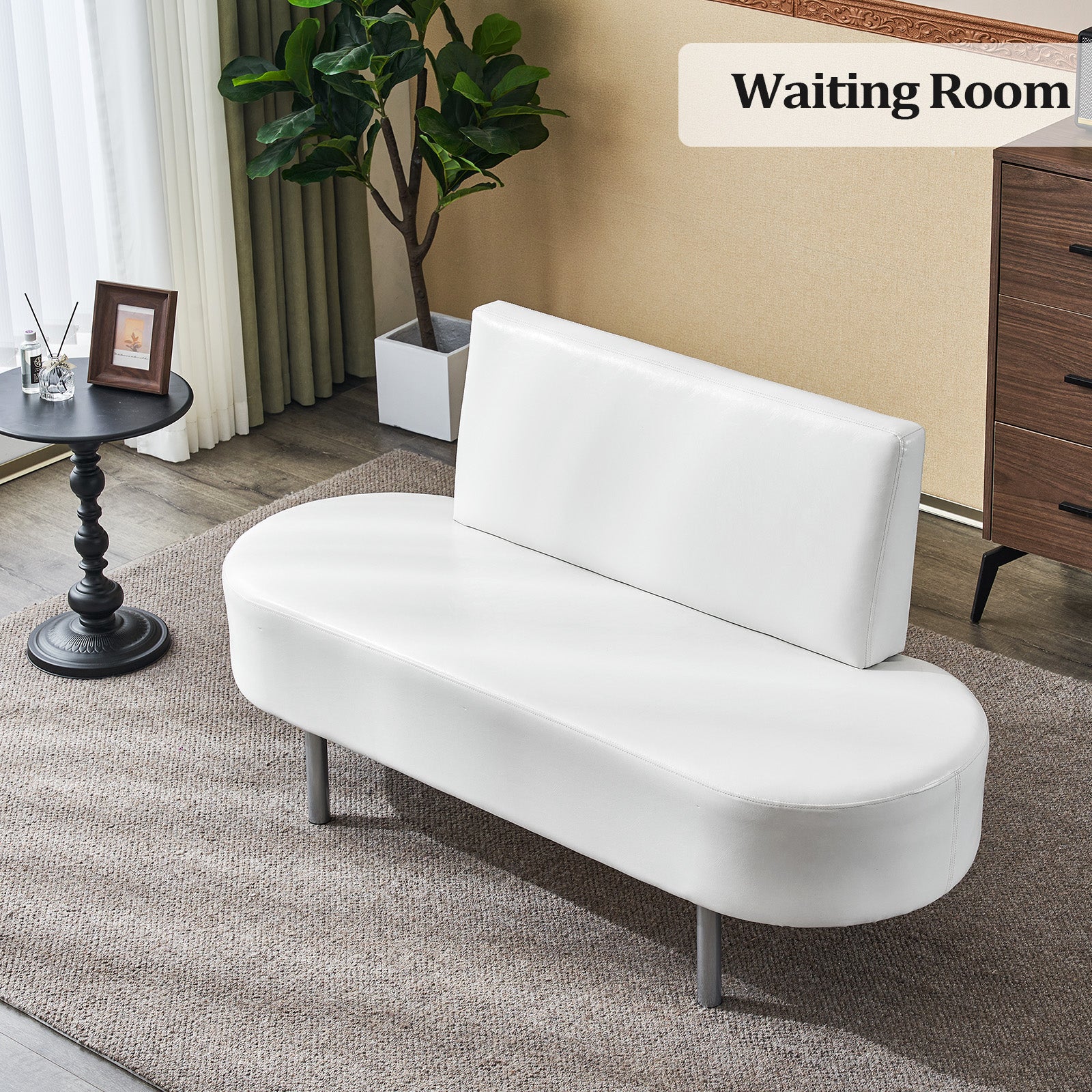 OmySalon WBWB Modern Reception Waiting Room Bench Chair with Backrest for Beauty Barber Salon SPA Office - Image 16