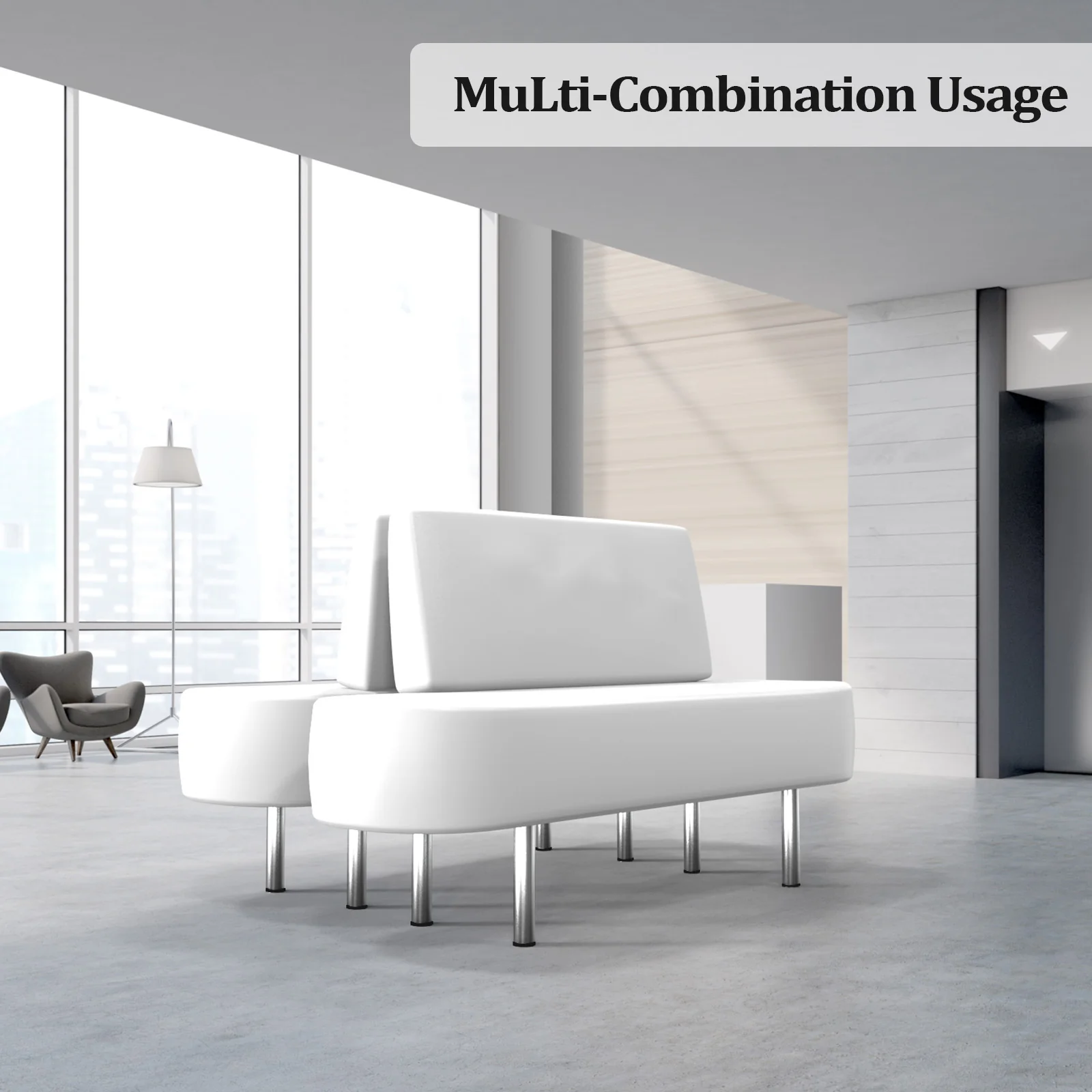 OmySalon WBWB Modern Reception Waiting Room Bench Chair with Backrest for Beauty Barber Salon SPA Office - Image 17