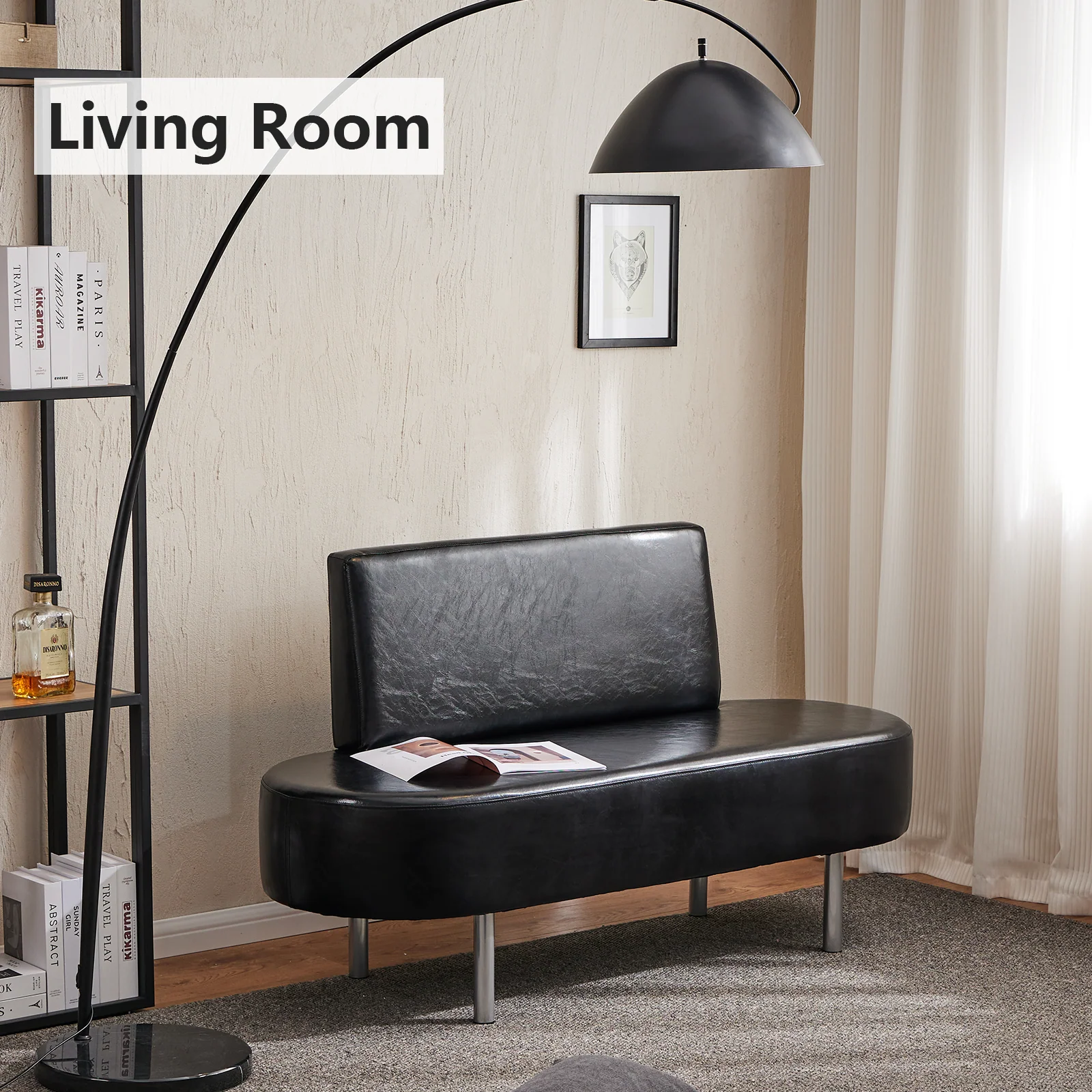 OmySalon WBWB Modern Reception Waiting Room Bench Chair with Backrest for Beauty Barber Salon SPA Office - Image 3