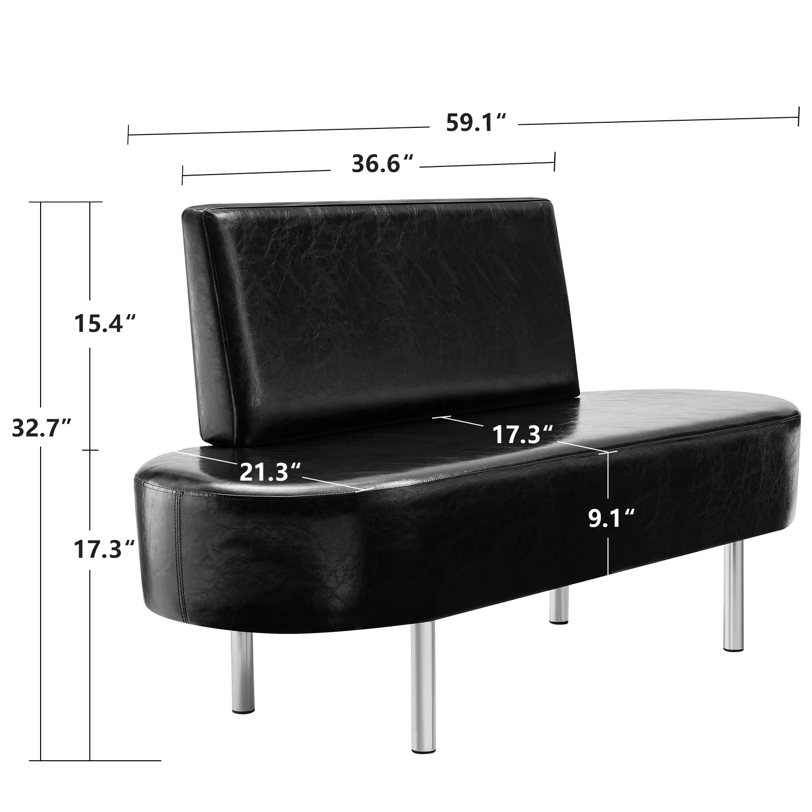 OmySalon WBWB Modern Reception Waiting Room Bench Chair with Backrest for Beauty Barber Salon SPA Office - Image 7
