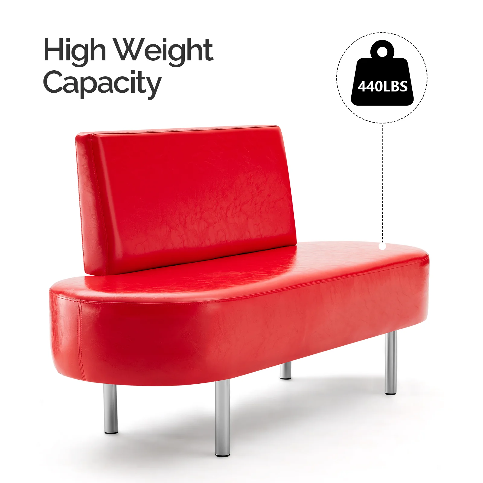 OmySalon WBWB Modern Reception Waiting Room Bench Chair with Backrest for Beauty Barber Salon SPA Office - Image 9