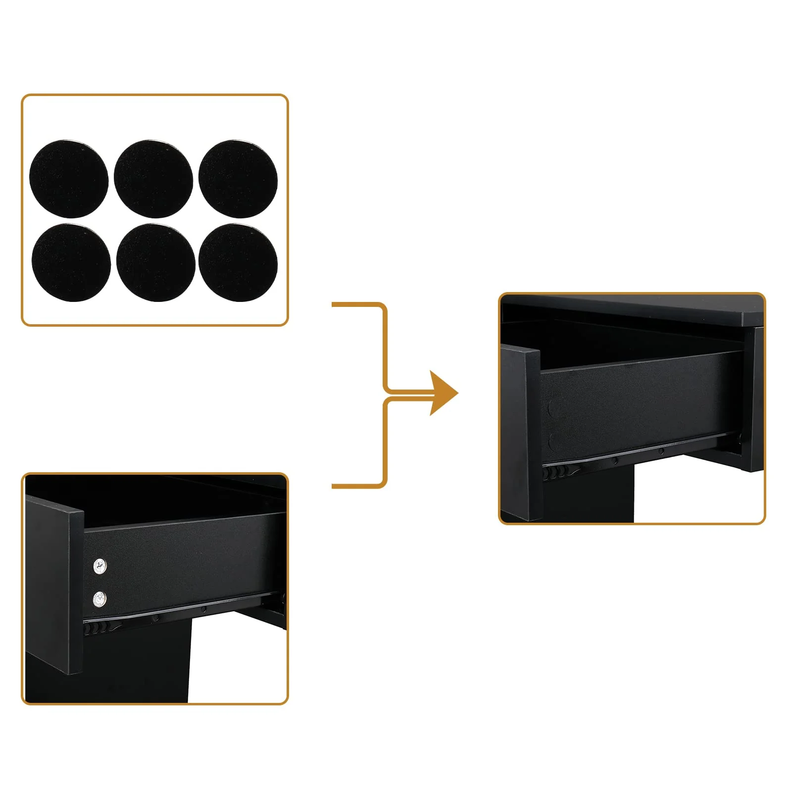 OmySalon Wall Mount Barber Salon Station with a Storage Cabinet 2 Drawers 3 Hair Dryer Holders - Image 5