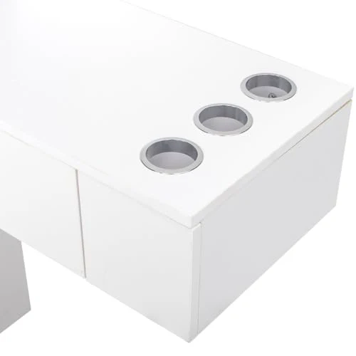 OmySalon HSC-06 Wall Mount Barber Station w/2 Drawers 1 Storage Cabinet 3 Open Shelves - Image 8