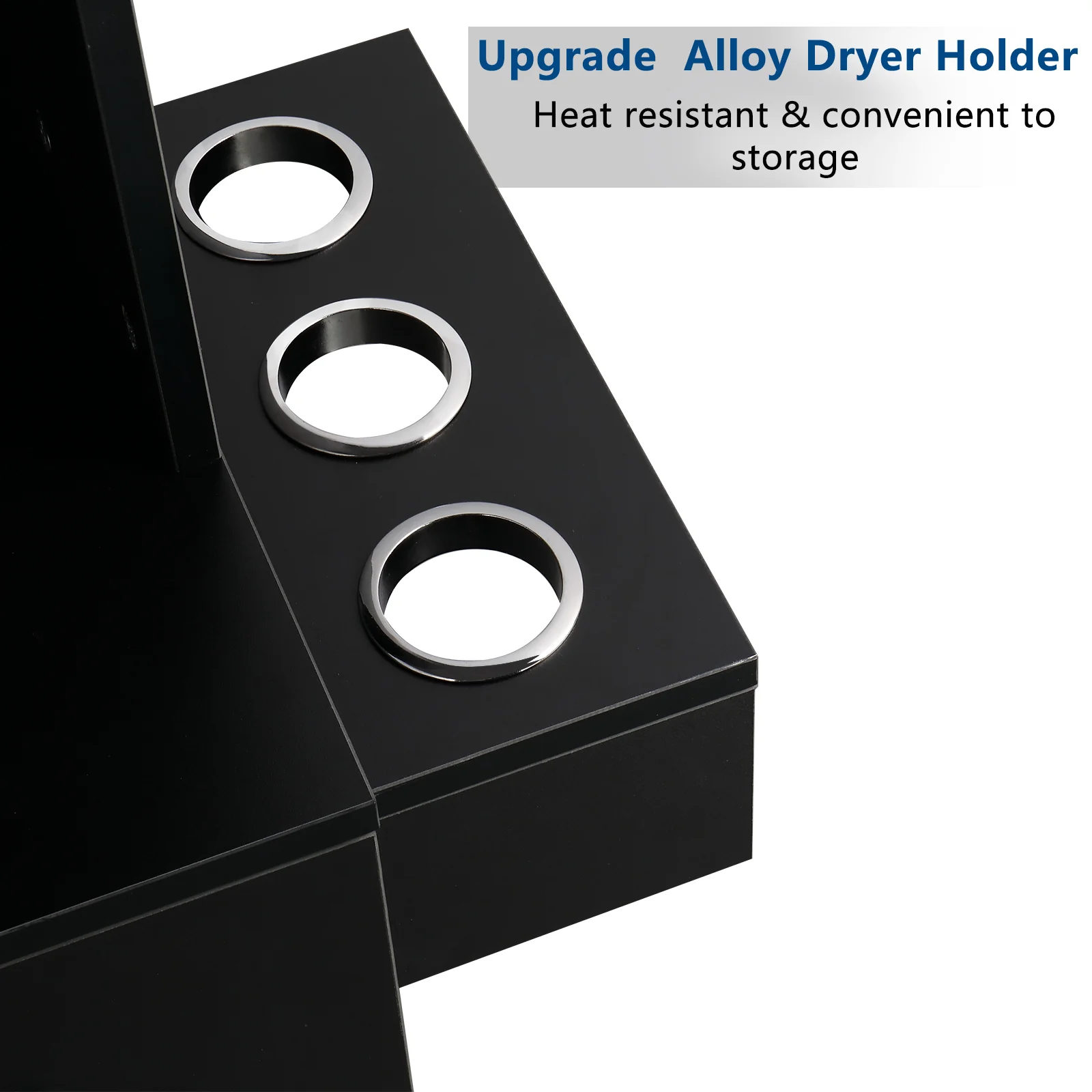 OmySalon Barber Storage Station Cabinet w/1 Drawer 3-Tier Storage Shelf 1 Storage Cabinet 3 Hair Dryer Holders - Image 7