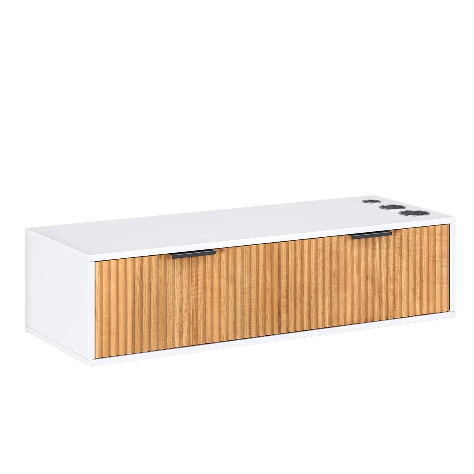 OmySalon WMSCTD Modern Retro Wall Mount Salon Styling Station with 2 Drawers 3 Heat-Resistant Tool Holders - Image 10