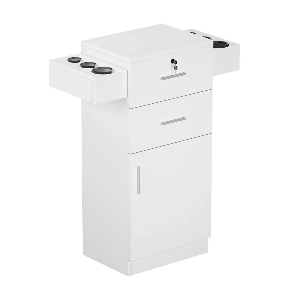 OmySalon HSC-10 Free Standing Wooden Salon Barber Station Cabinet w/2 drawers 1 Cabinet 6 Hair Dryer Holders - Image 10