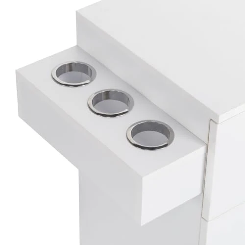 OmySalon HSC-10 Free Standing Wooden Salon Barber Station Cabinet w/2 drawers 1 Cabinet 6 Hair Dryer Holders - Image 15