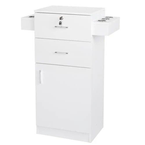 OmySalon HSC-10 Free Standing Wooden Salon Barber Station Cabinet w/2 drawers 1 Cabinet 6 Hair Dryer Holders - Image 17