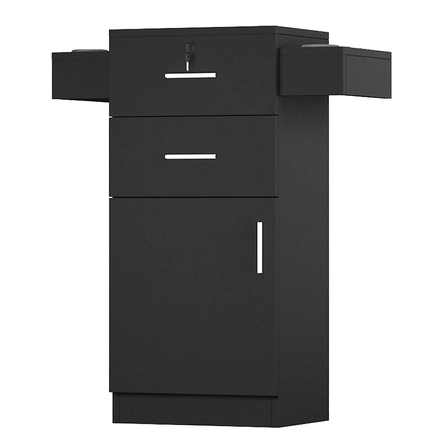 OmySalon HSC-10 Free Standing Wooden Salon Barber Station Cabinet w/2 drawers 1 Cabinet 6 Hair Dryer Holders - Image 8