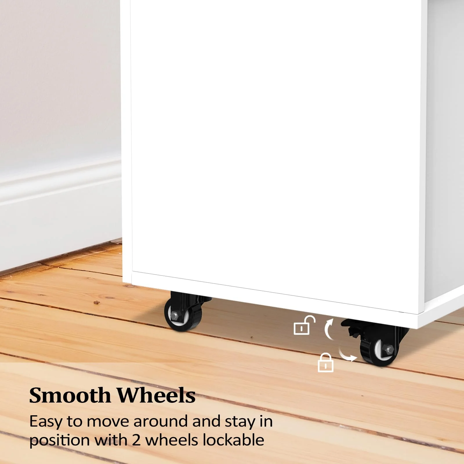 OmySalon ST-2001 Wooden Mobile Salon Trolley Cart w/Wheels & 2 Drawers 1 Storage Cabinet - Image 17