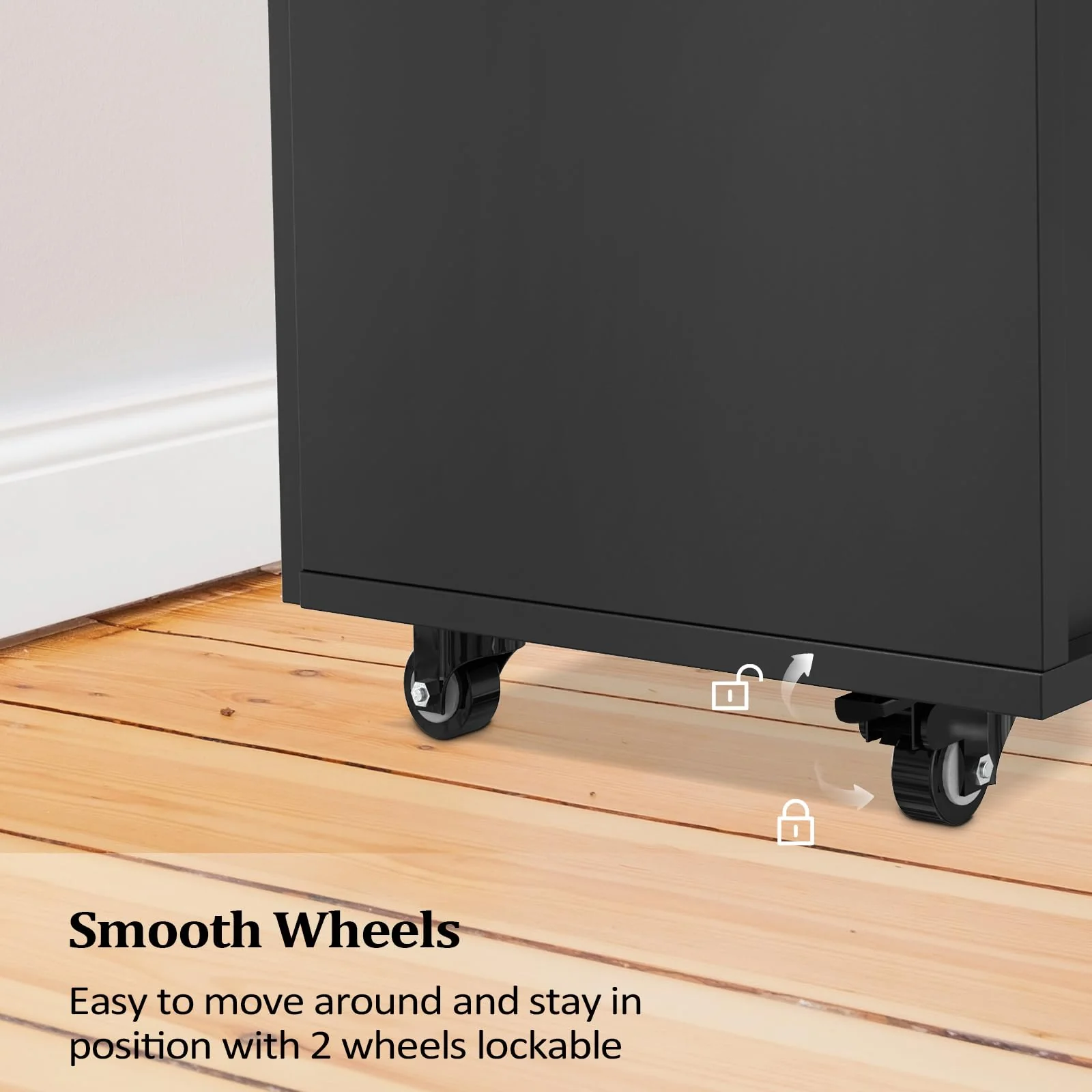 OmySalon ST-2001 Wooden Mobile Salon Trolley Cart w/Wheels & 2 Drawers 1 Storage Cabinet - Image 8