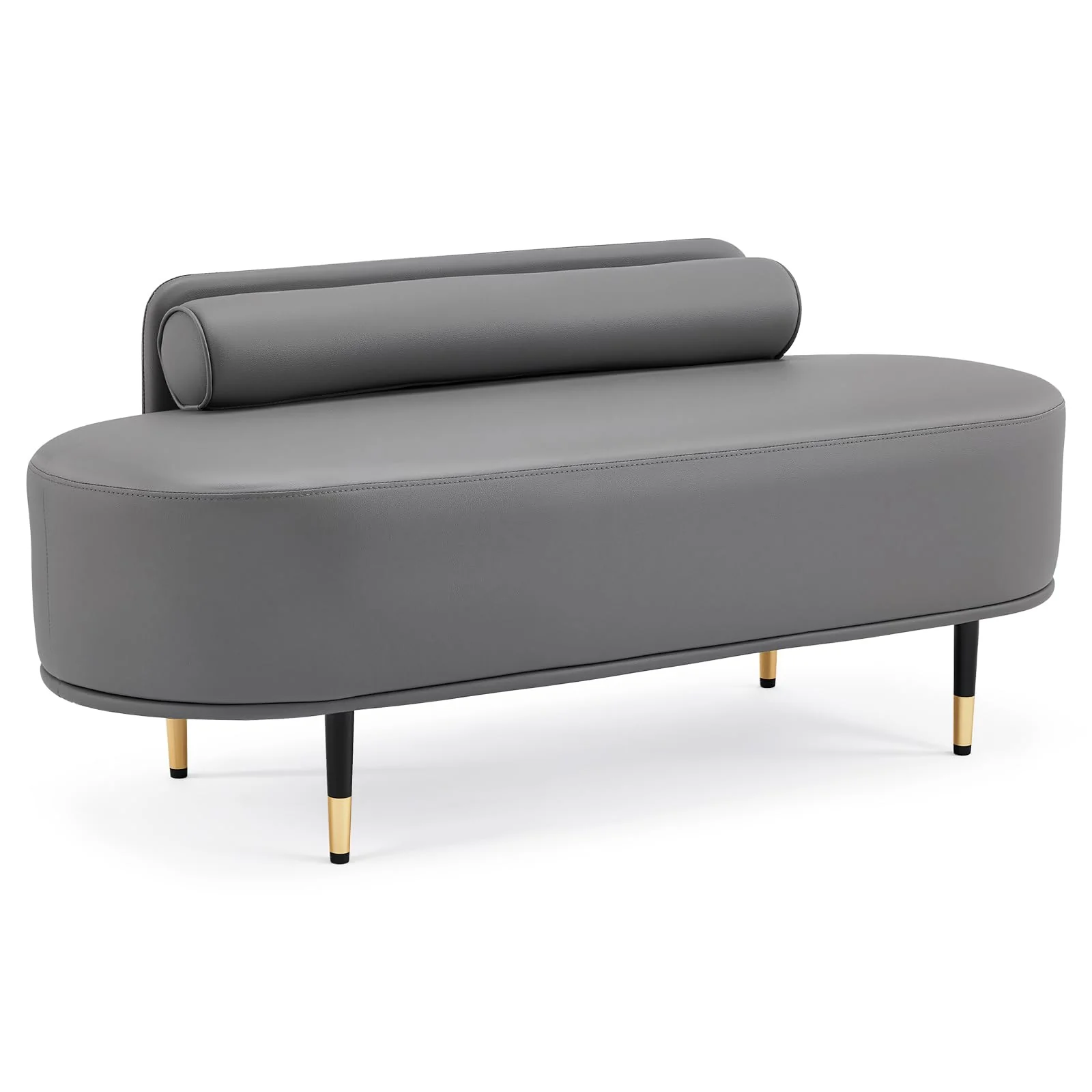 OmySalon WRB1601 53.5in Faux Leather Waiting Room Reception Bench Chair with Low Back - Image 17
