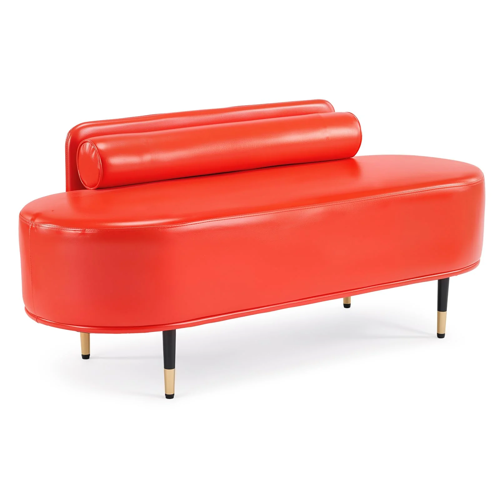 OmySalon WRB1601 53.5in Faux Leather Waiting Room Reception Bench Chair with Low Back - Image 25