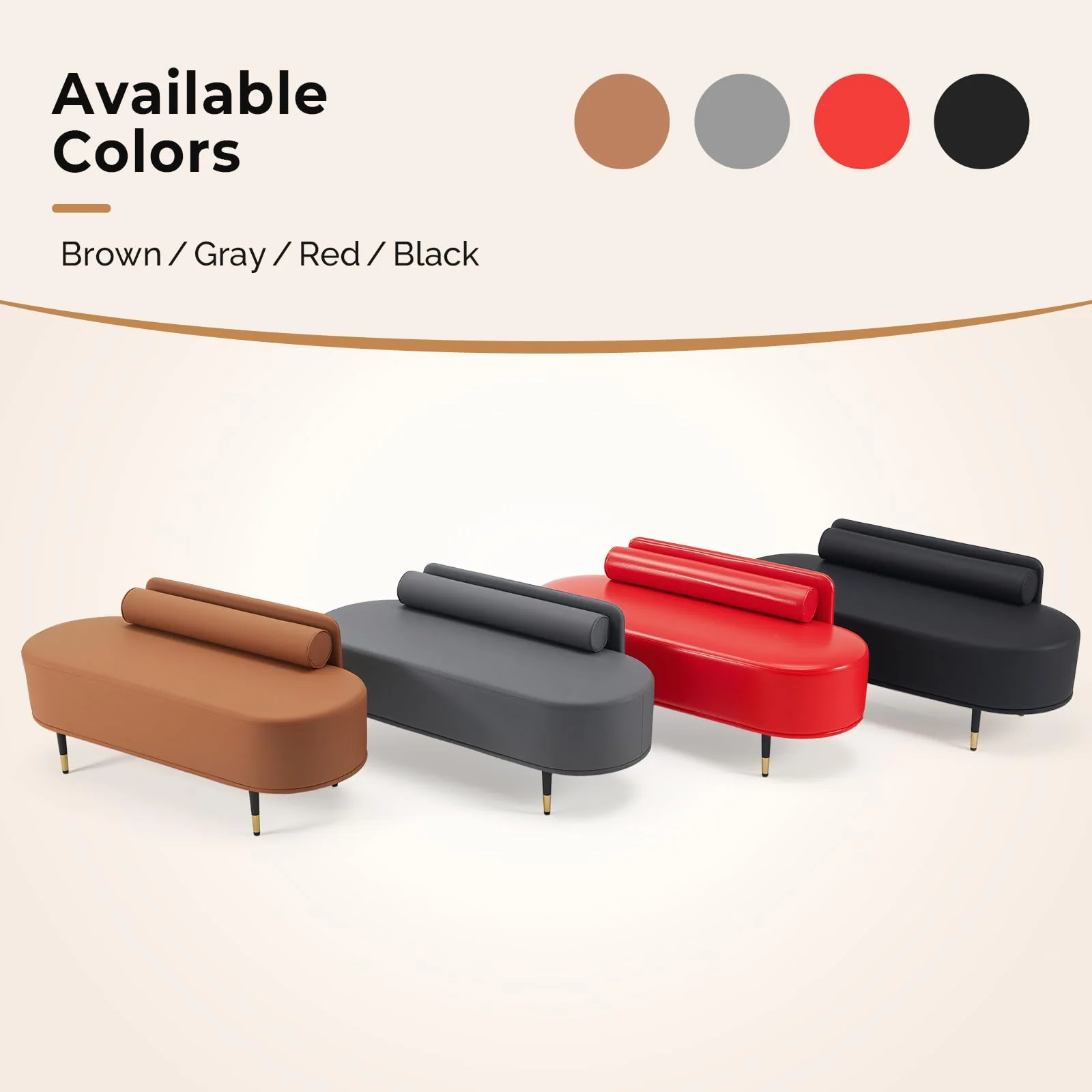 OmySalon WRB1601 53.5in Faux Leather Waiting Room Reception Bench Chair with Low Back - Image 33