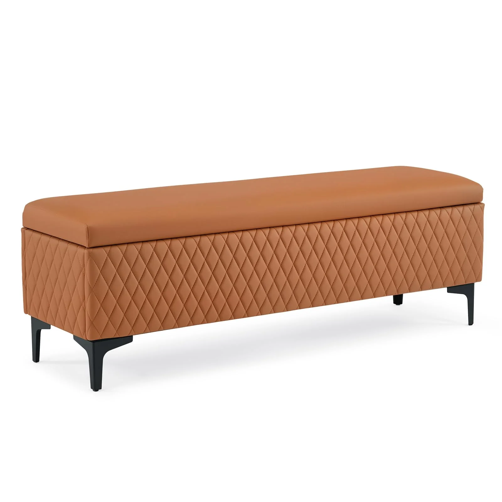 OmySalon WRB1701 53.7in Faux Leather Waiting Room Reception Bench Chair with Hidden Storage - Image 9