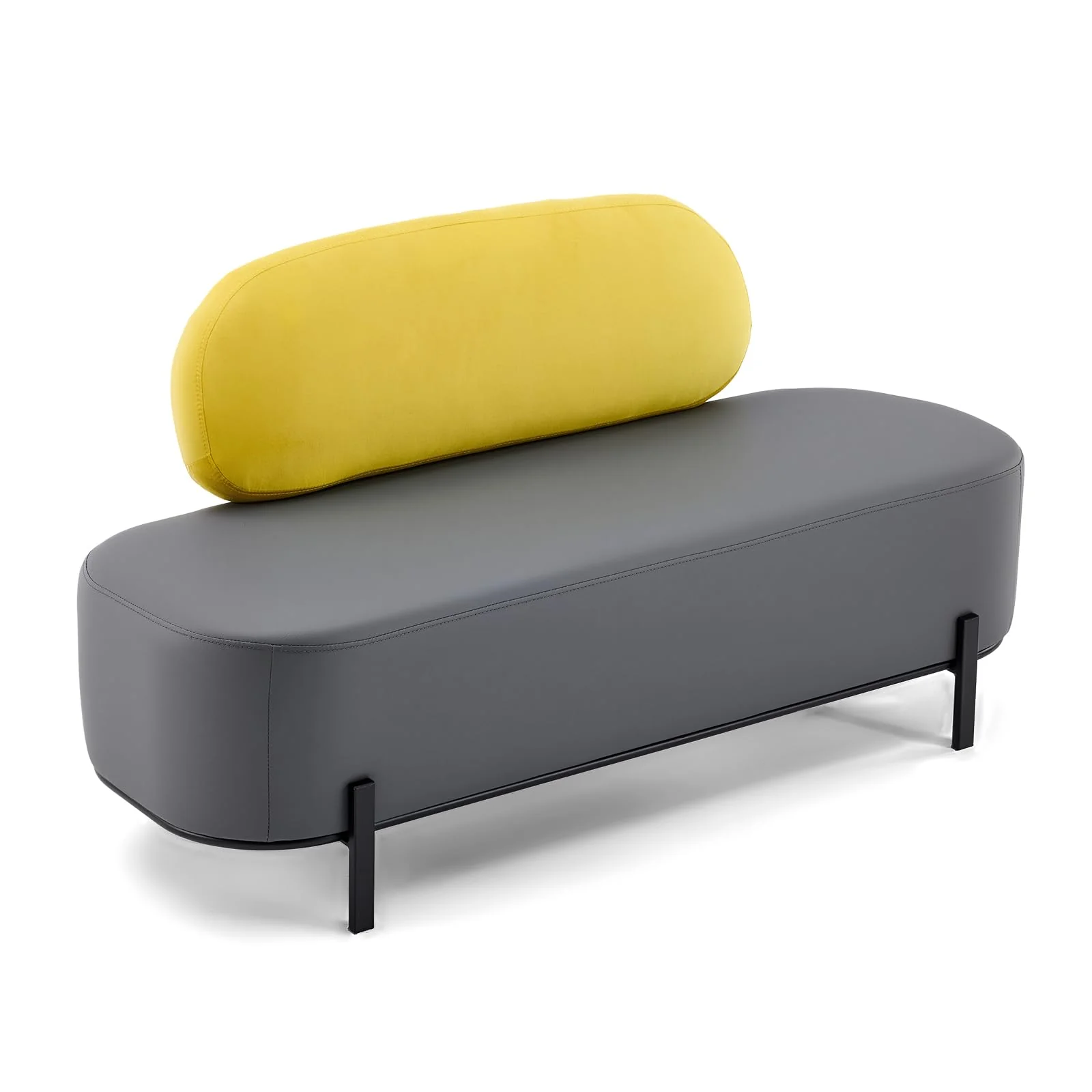 OmySalon WRB1801 55.1in Faux Leather Upholstered Waiting Room Reception Bench Chair with Backrest - Image 18
