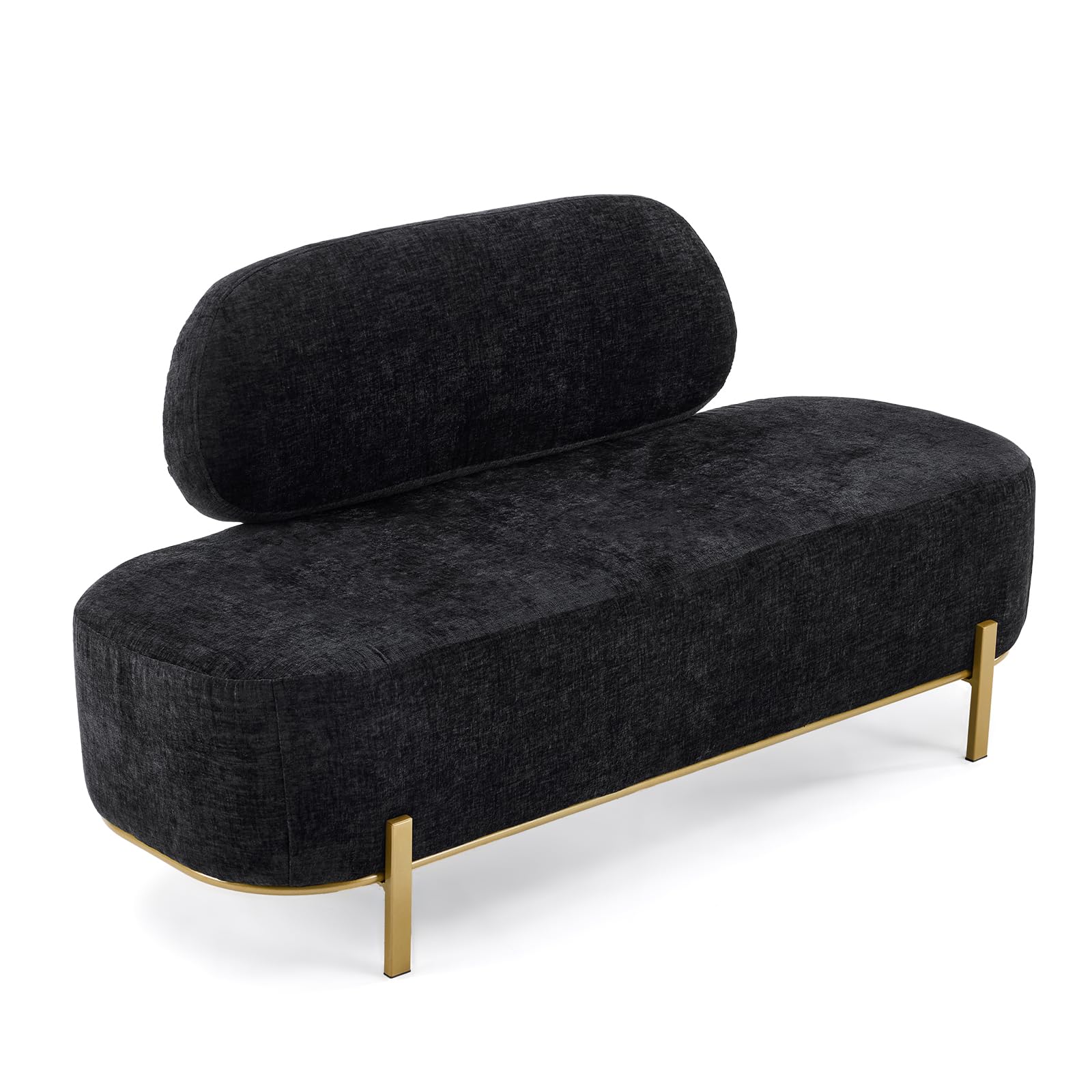OmySalon WRB1801 55.1in Faux Leather Upholstered Waiting Room Reception Bench Chair with Backrest - Image 27