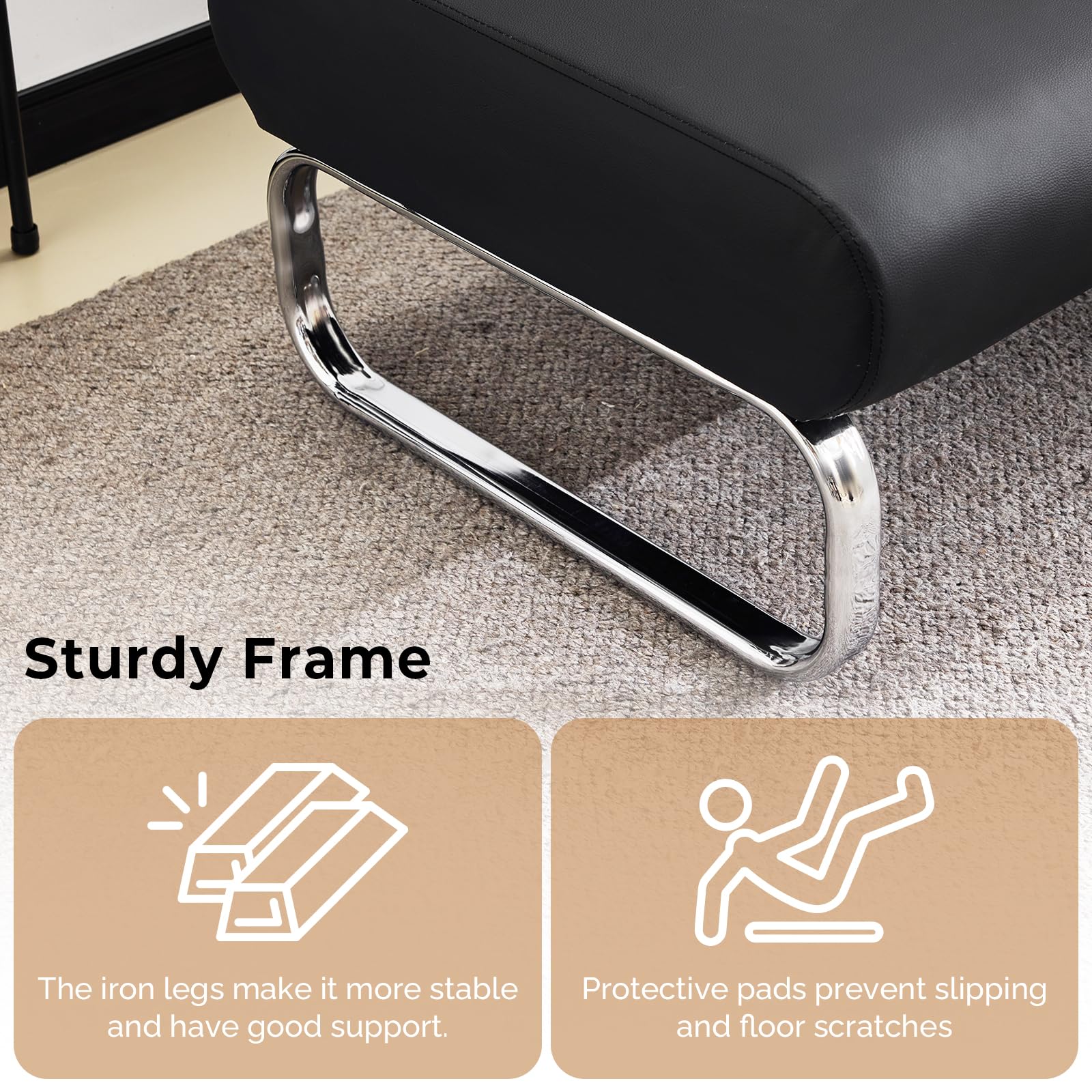 OmySalon WRB2001 Modern 59in Faux Leather Waiting Room Reception Bench Chair with Backrest - Image 5