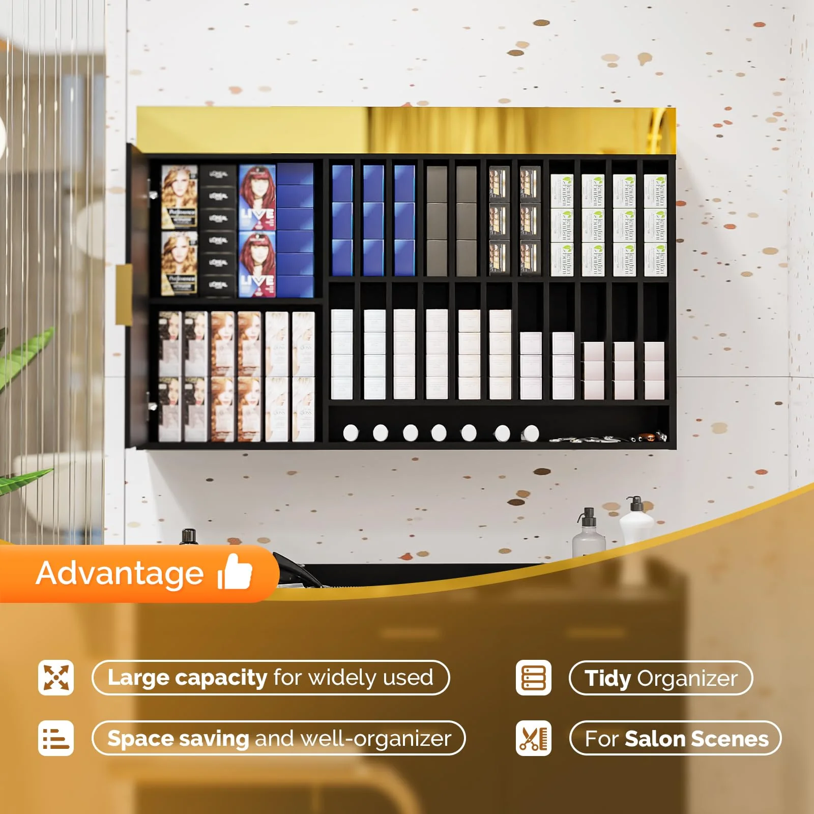 OmySalon WSCR Wall Mounted Hair Color Organizer Rack Cabinet Station - Image 11