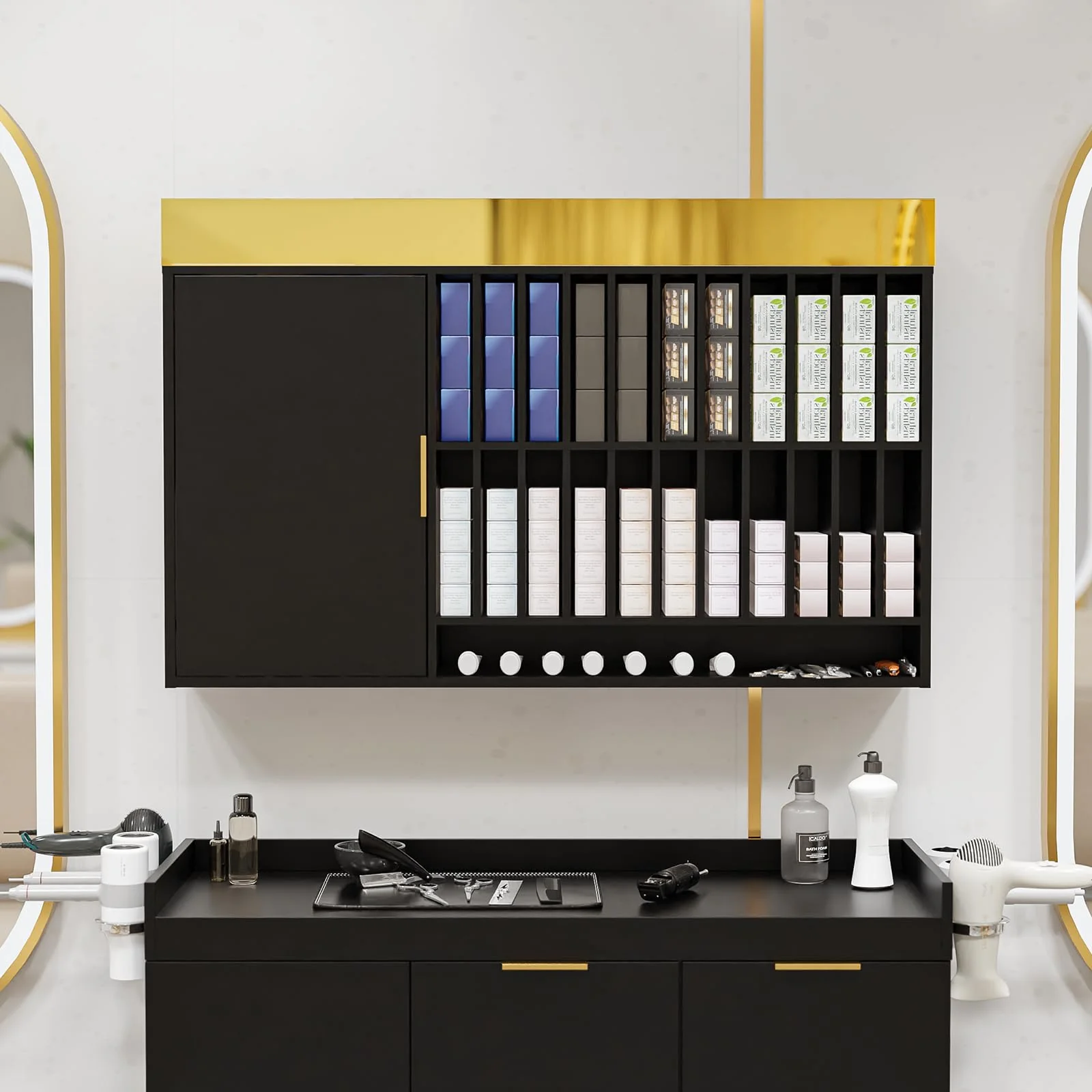 OmySalon WSCR Wall Mounted Hair Color Organizer Rack Cabinet Station - Image 14