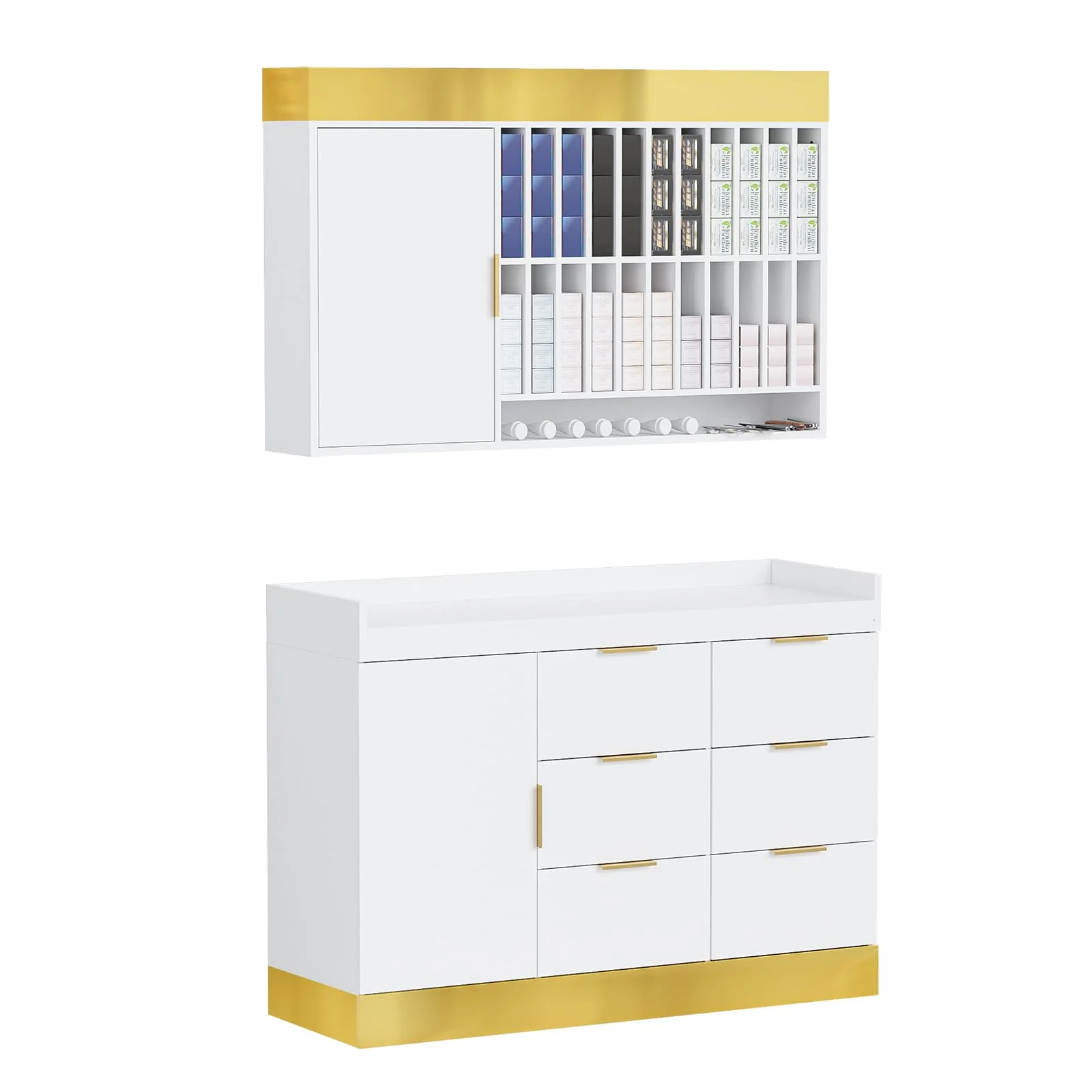 OmySalon WSCR Wall Mounted Hair Color Organizer Rack Cabinet Station - Image 5