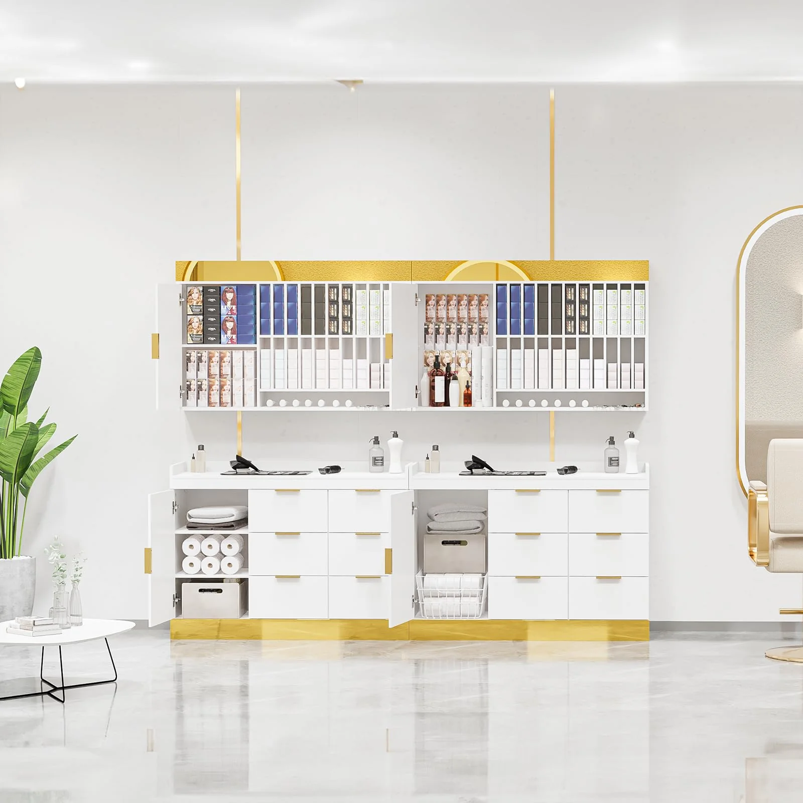 OmySalon WSCR Wall Mounted Hair Color Organizer Rack Cabinet Station - Image 6