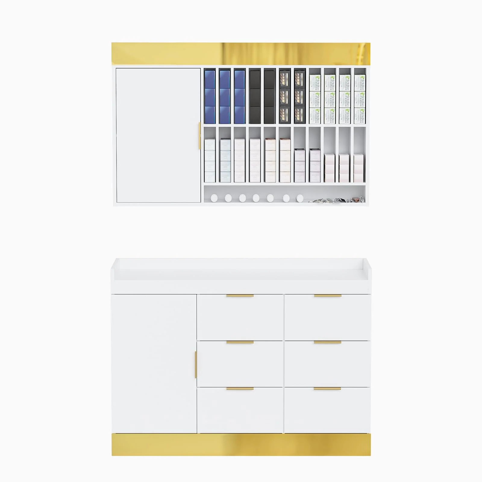 OmySalon WSCR Wall Mounted Hair Color Organizer Rack Cabinet Station - Image 7