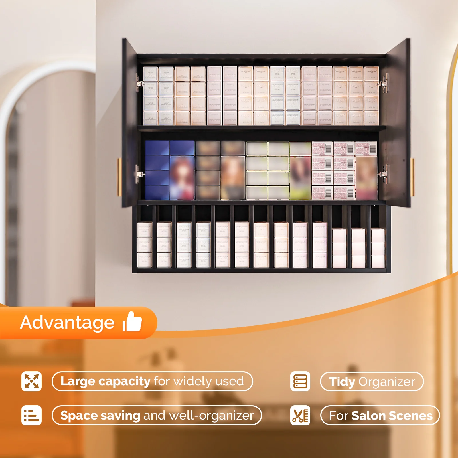 OmySalon WSCRT Wall Mounted Hair Color Organizer Rack Cabinet Station - Image 14