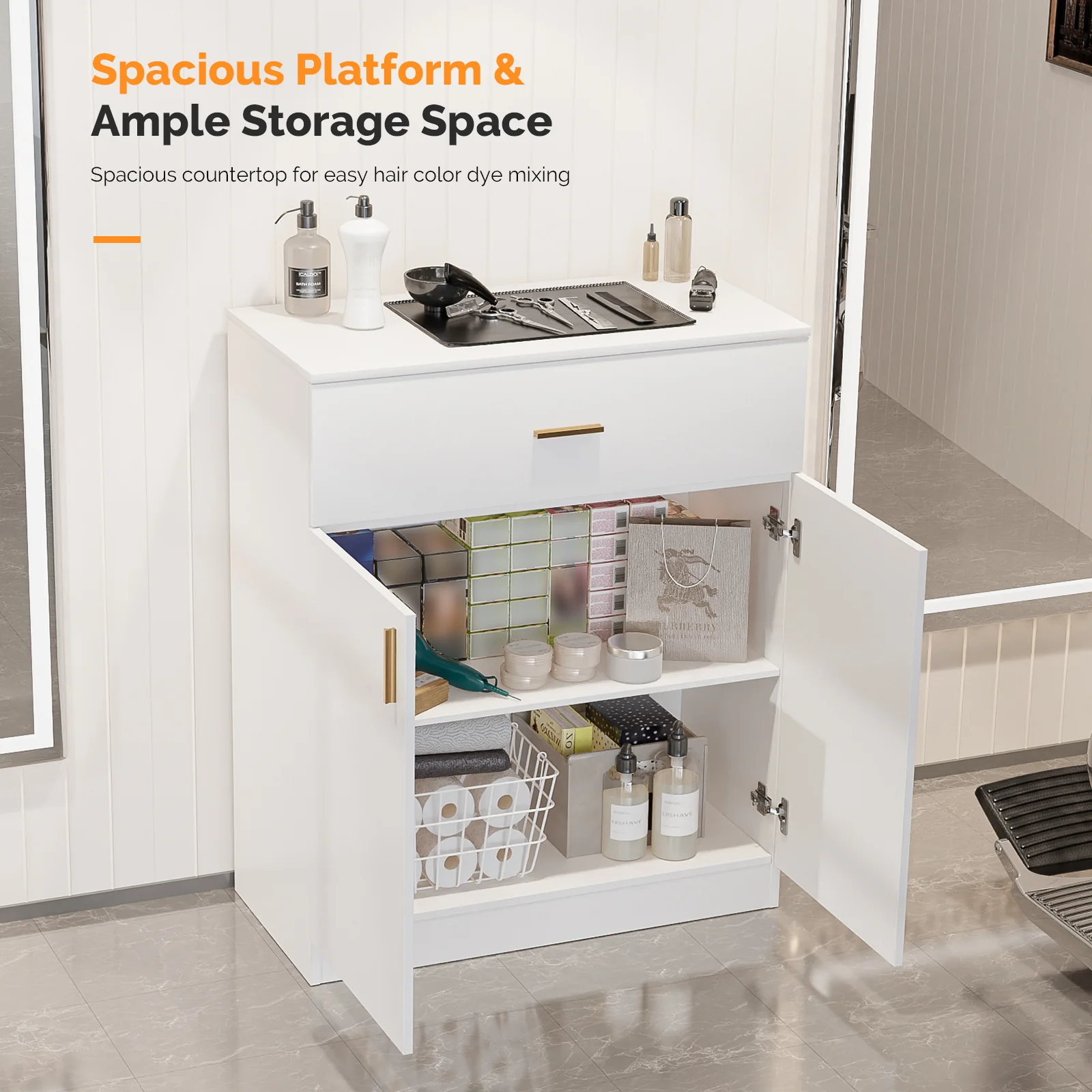 OmySalon WSCRT Wall Mounted Hair Color Organizer Rack Cabinet Station - Image 18