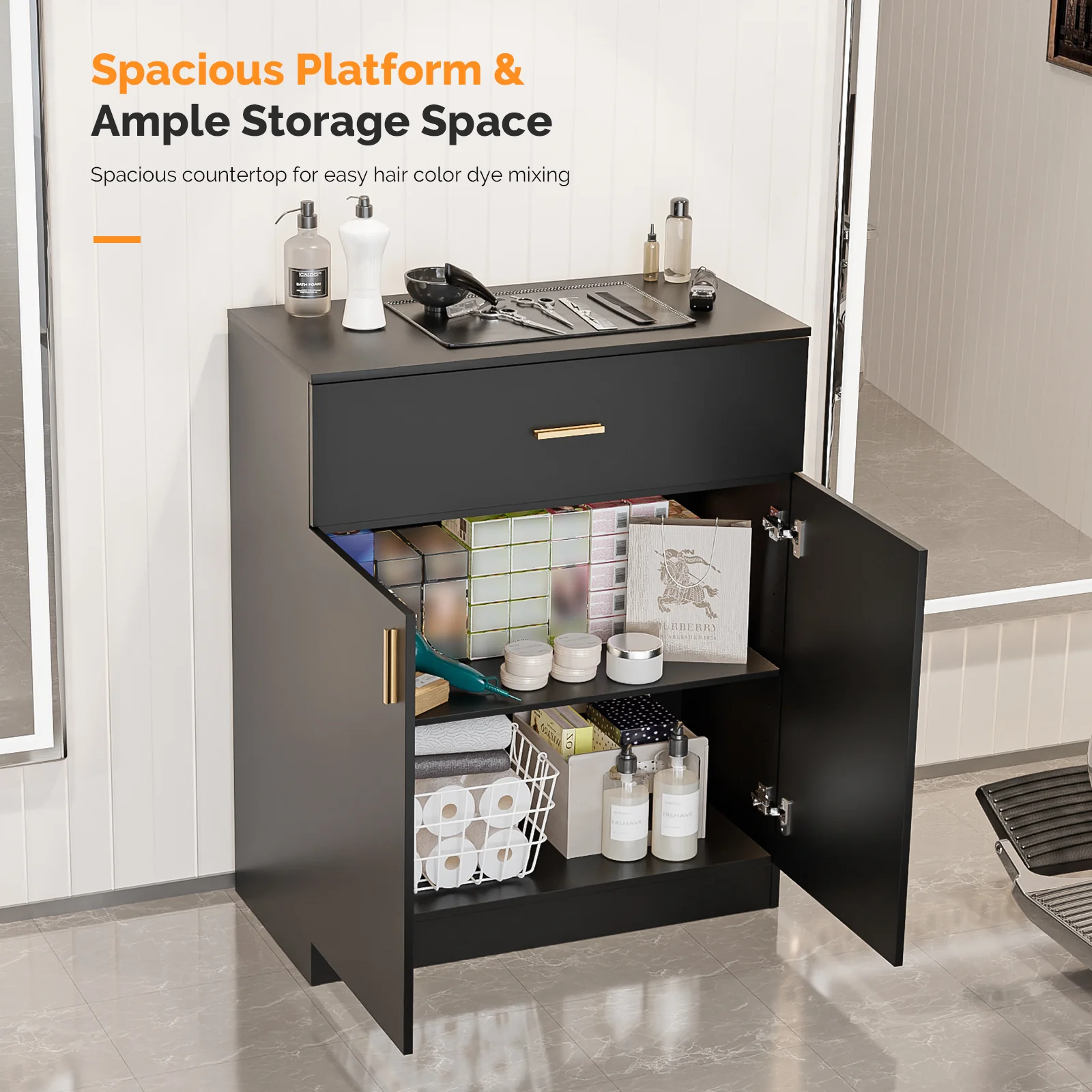 OmySalon WSCRT Wall Mounted Hair Color Organizer Rack Cabinet Station - Image 23