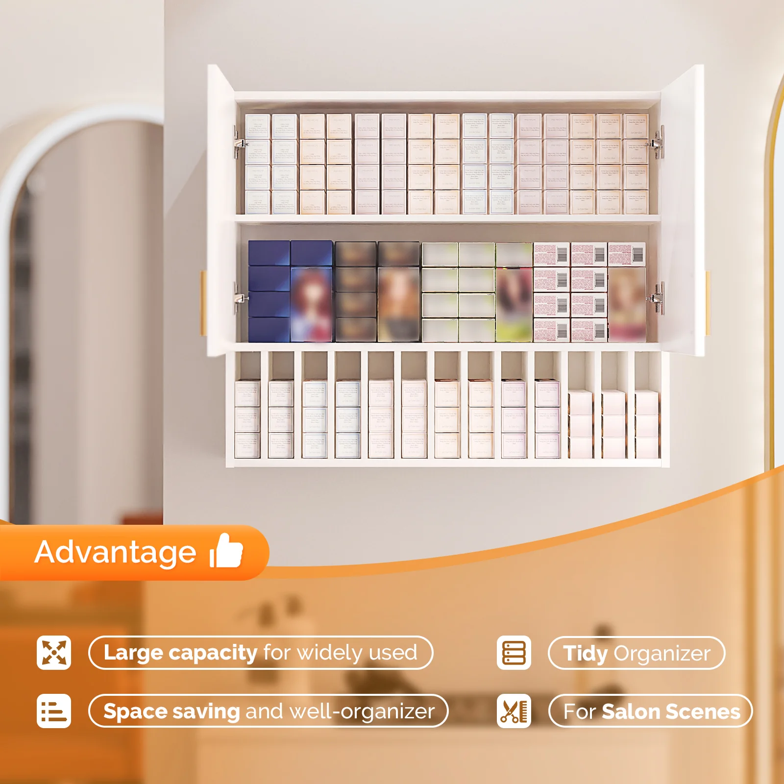 OmySalon WSCRT Wall Mounted Hair Color Organizer Rack Cabinet Station - Image 9