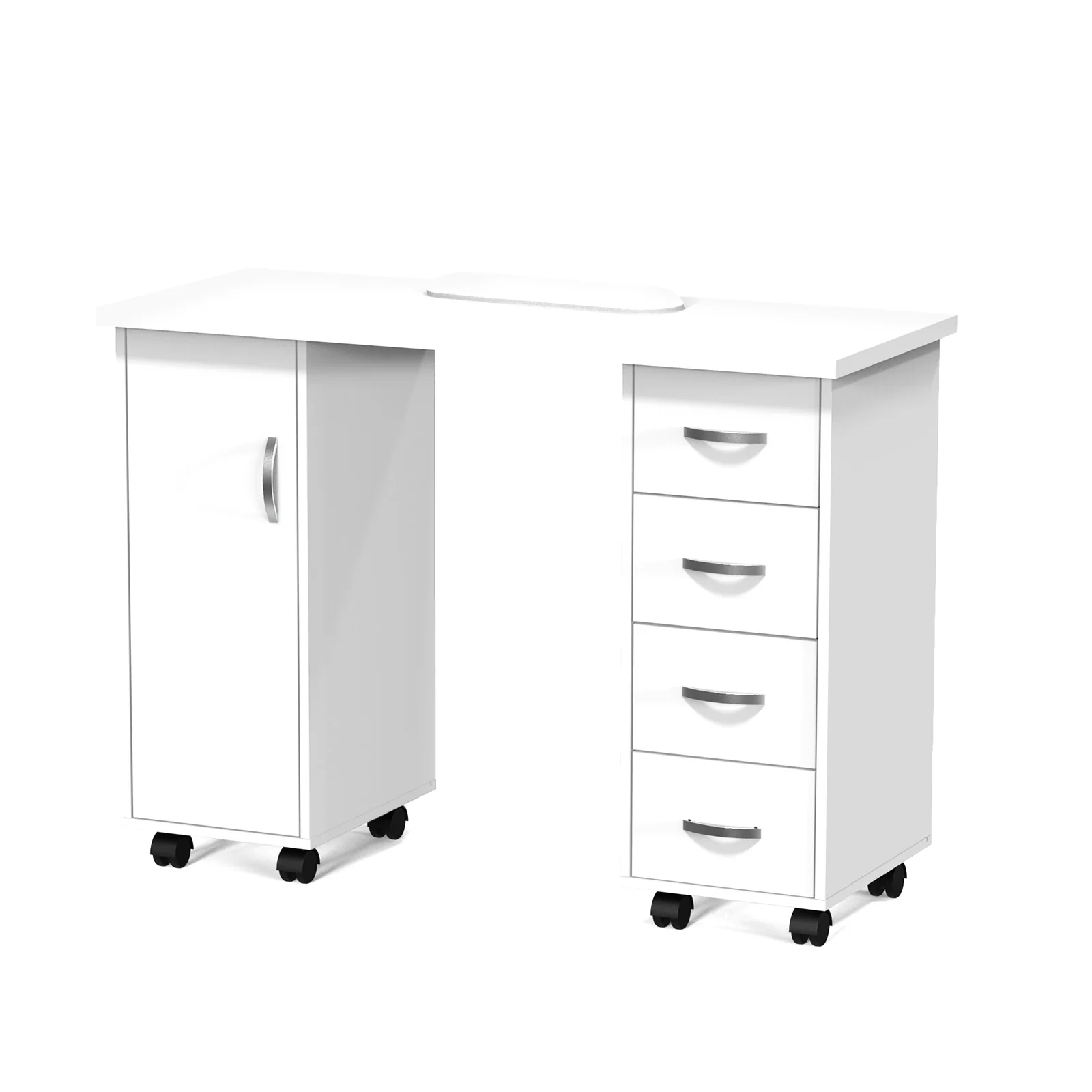 OmySalon WMT Nail Manicure Table w/Wrist Rest & 1 Side Cabinet 4 Drawers - Image 17