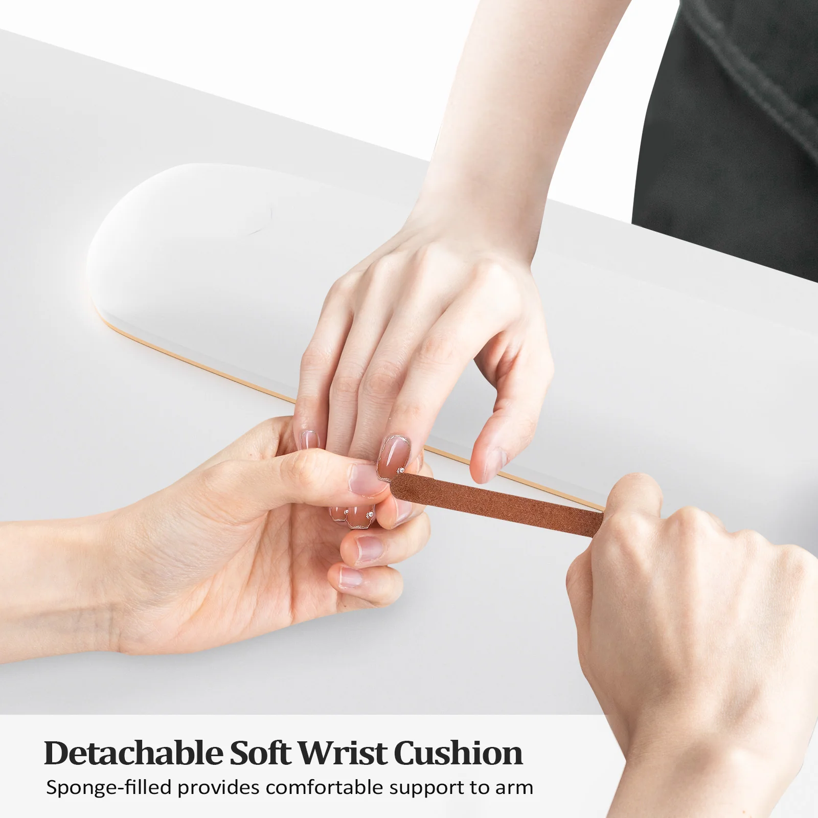 OmySalon WMT Nail Manicure Table w/Wrist Rest & 1 Side Cabinet 4 Drawers - Image 19