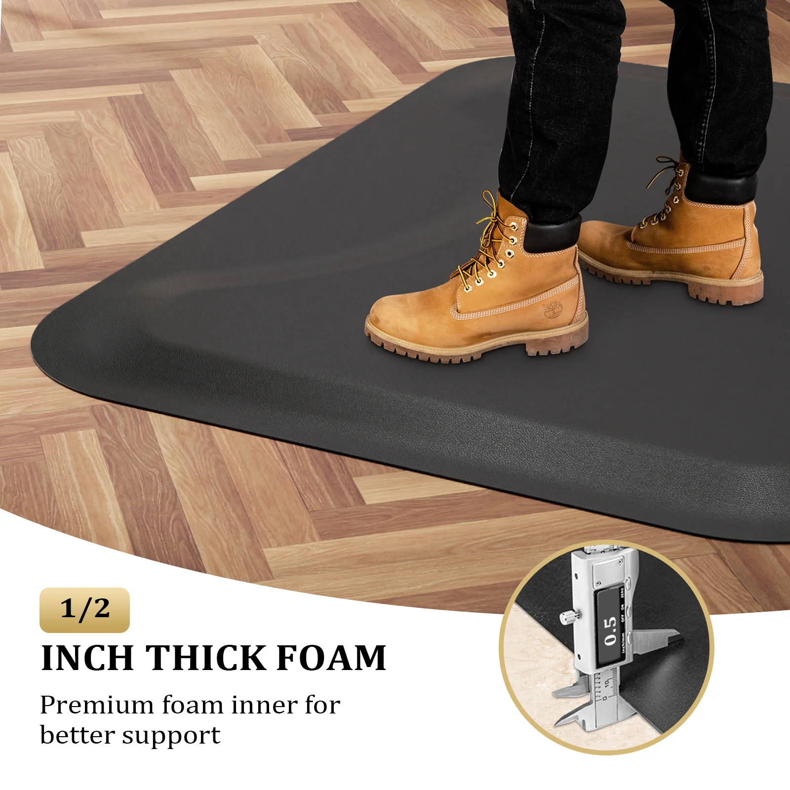Omysalon Salon Floor Mat Anti Fatigue Barber Chair Mats for Round Base 1/2in Thick - Image 12