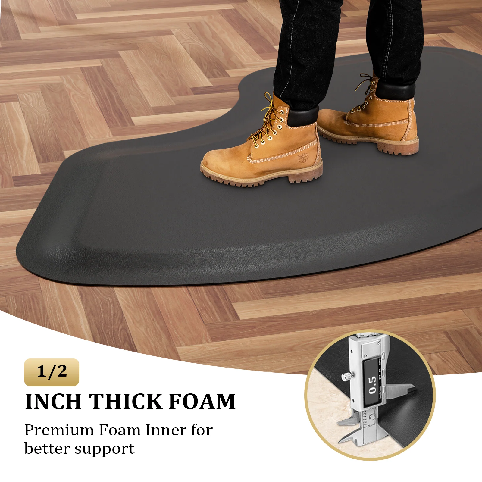 Omysalon Salon Floor Mat Anti Fatigue Barber Chair Mats for Round Base 1/2in Thick - Image 4