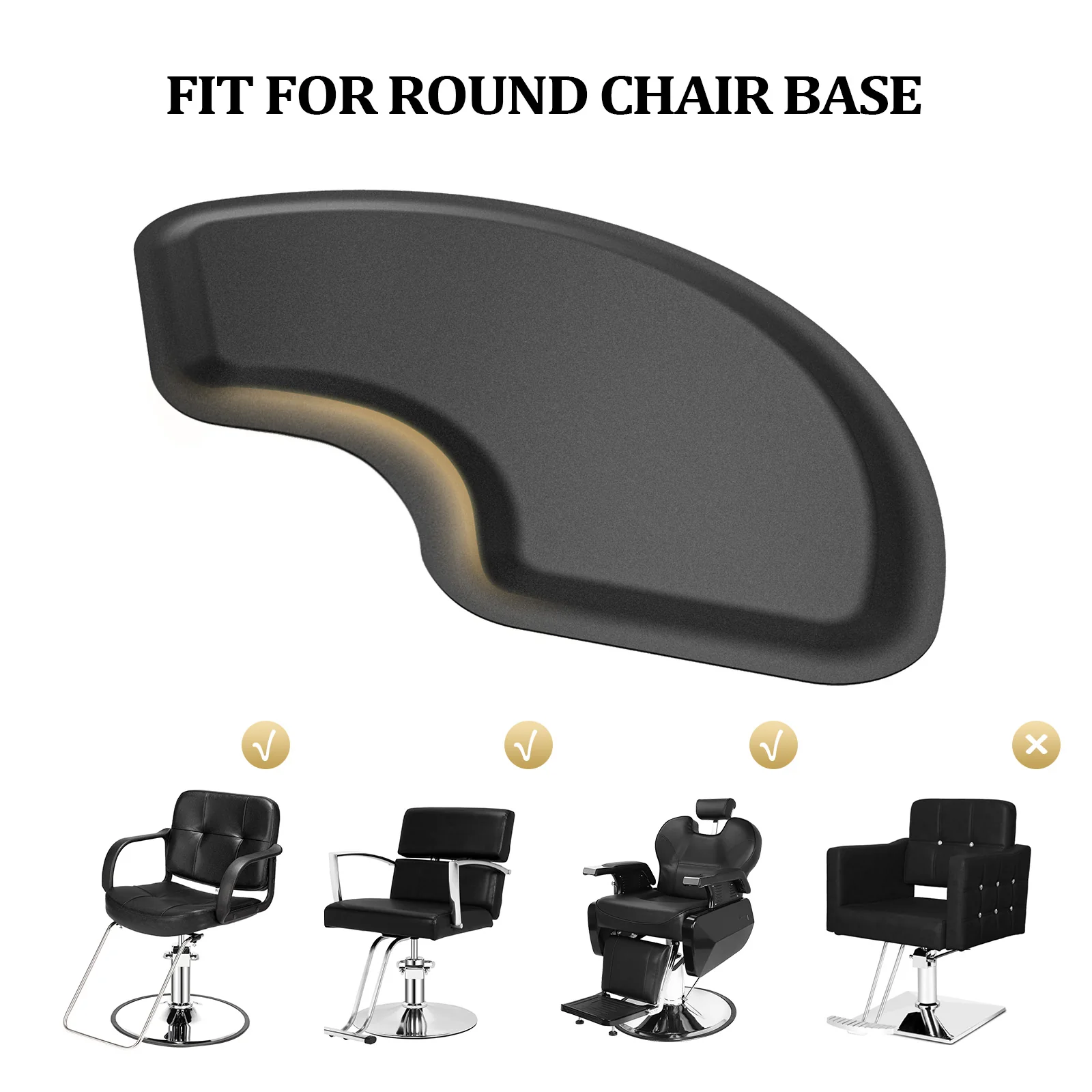 Omysalon Salon Floor Mat Anti Fatigue Barber Chair Mats for Round Base 1/2in Thick - Image 5
